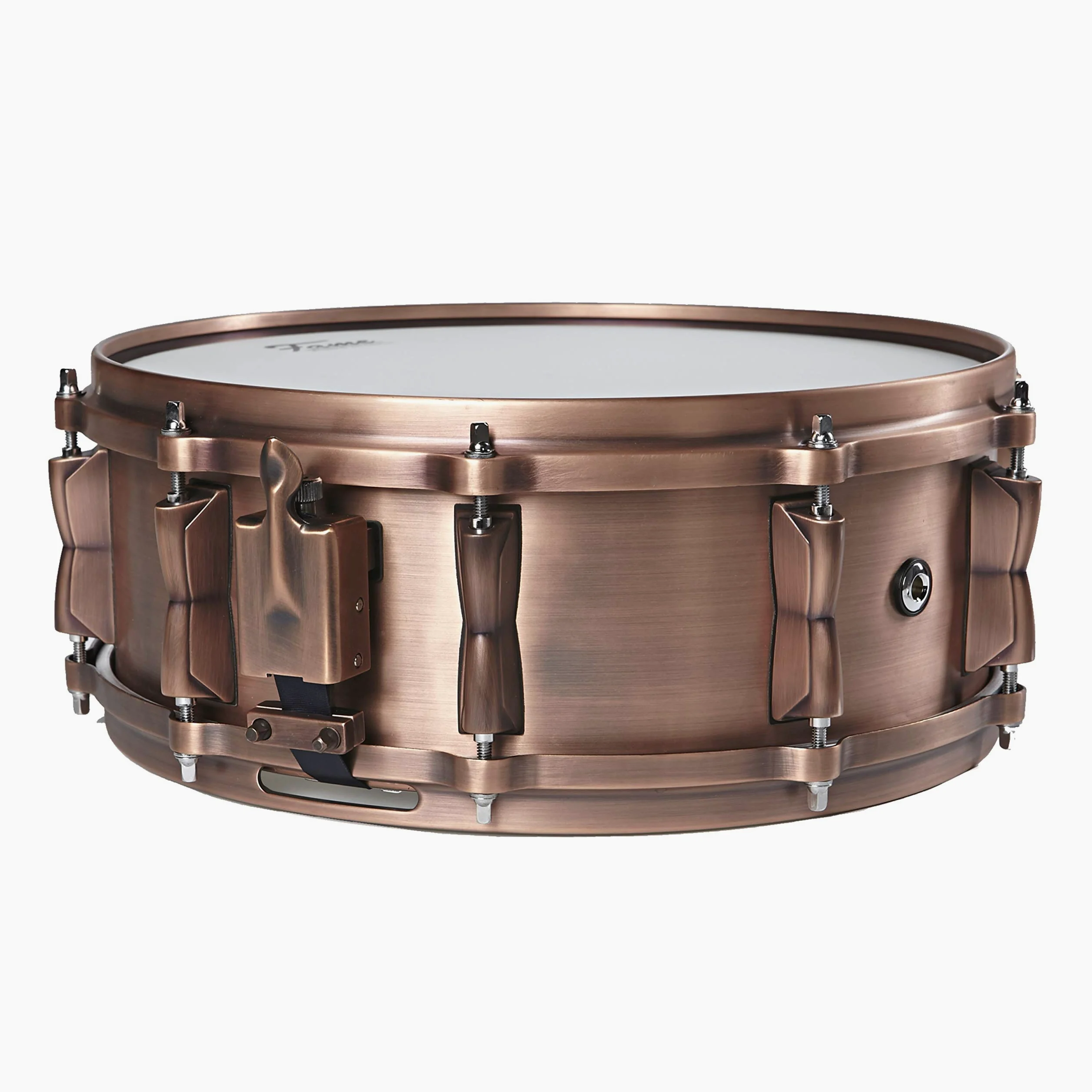 Fame FSC-50, 14"x5" Copper Snare Drum, Professionelle Kupfer-Snare, Gussspannreifen, 1.2mm Kesselstärke, 10 Spannschrauben, Naturfarben, Satinierte Kessel-Hardware, Warm, Erdig, Bassreich"