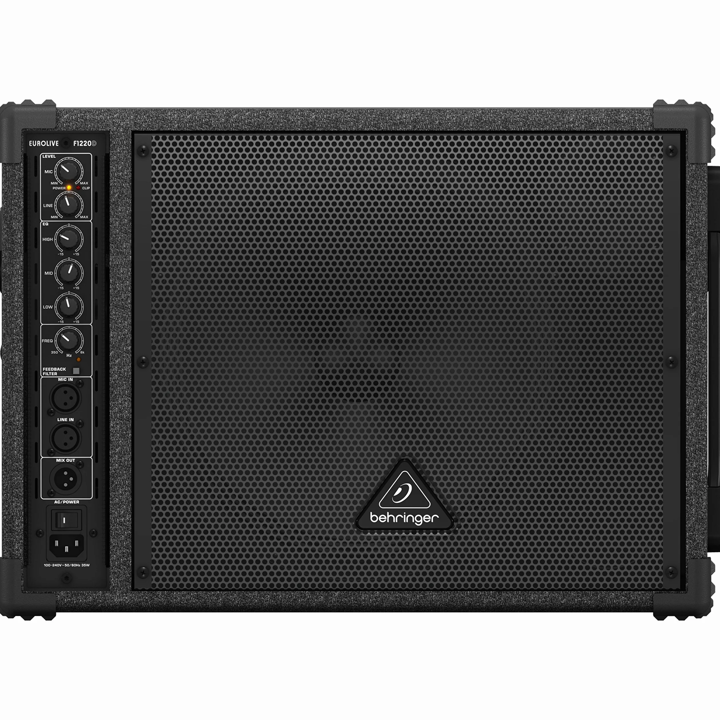 Behringer EUROLIVE F1220D Bi-Amped 250 Watt Monitor-Lautsprechersystem mit 12" Woofer, 3" Hochtöner und Rückkopplungsfilter