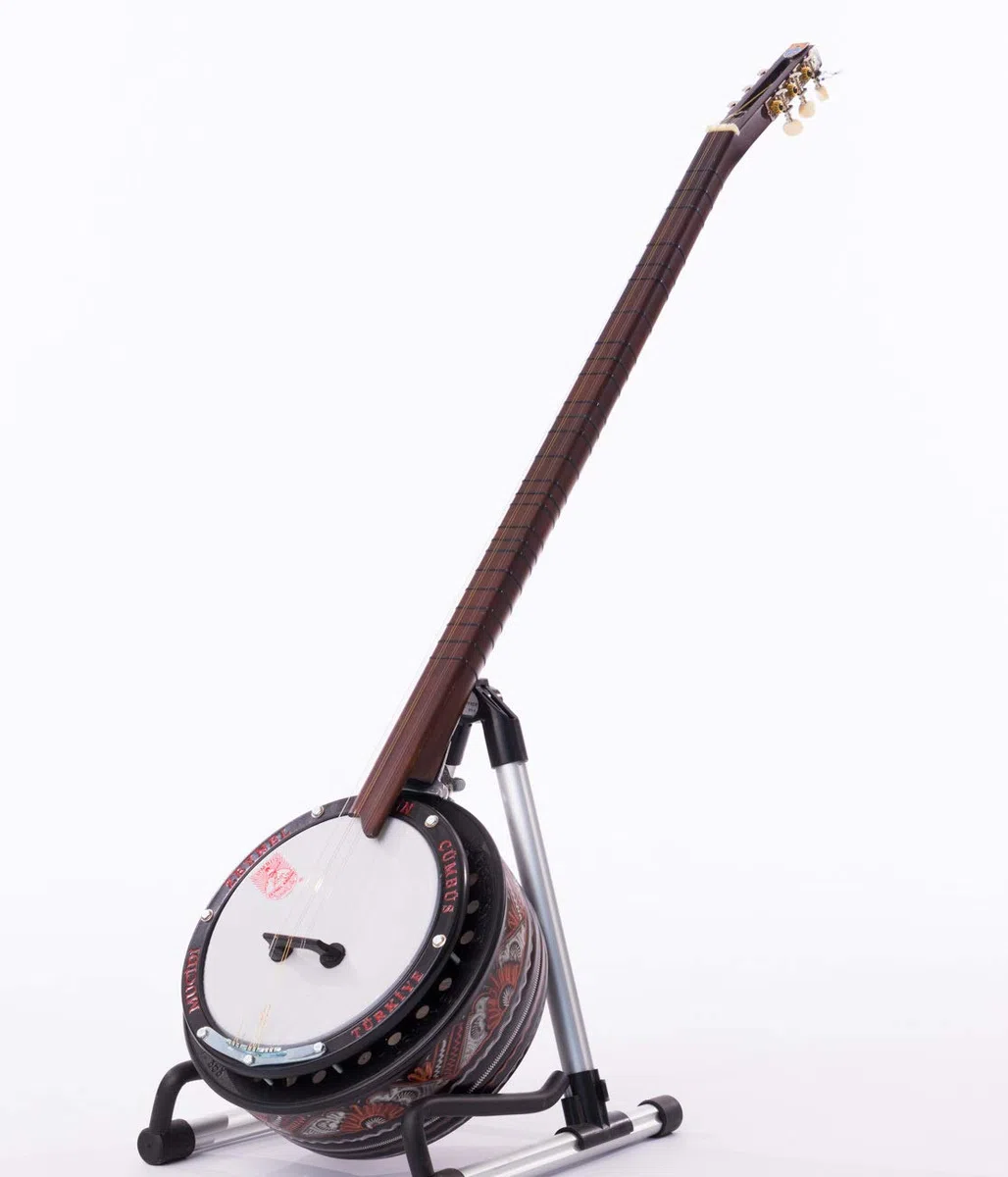 Türkisches Cumbus Jumbush Sazbush langer Hals Sazbush bunt verziertes Saitenmusikinstrument