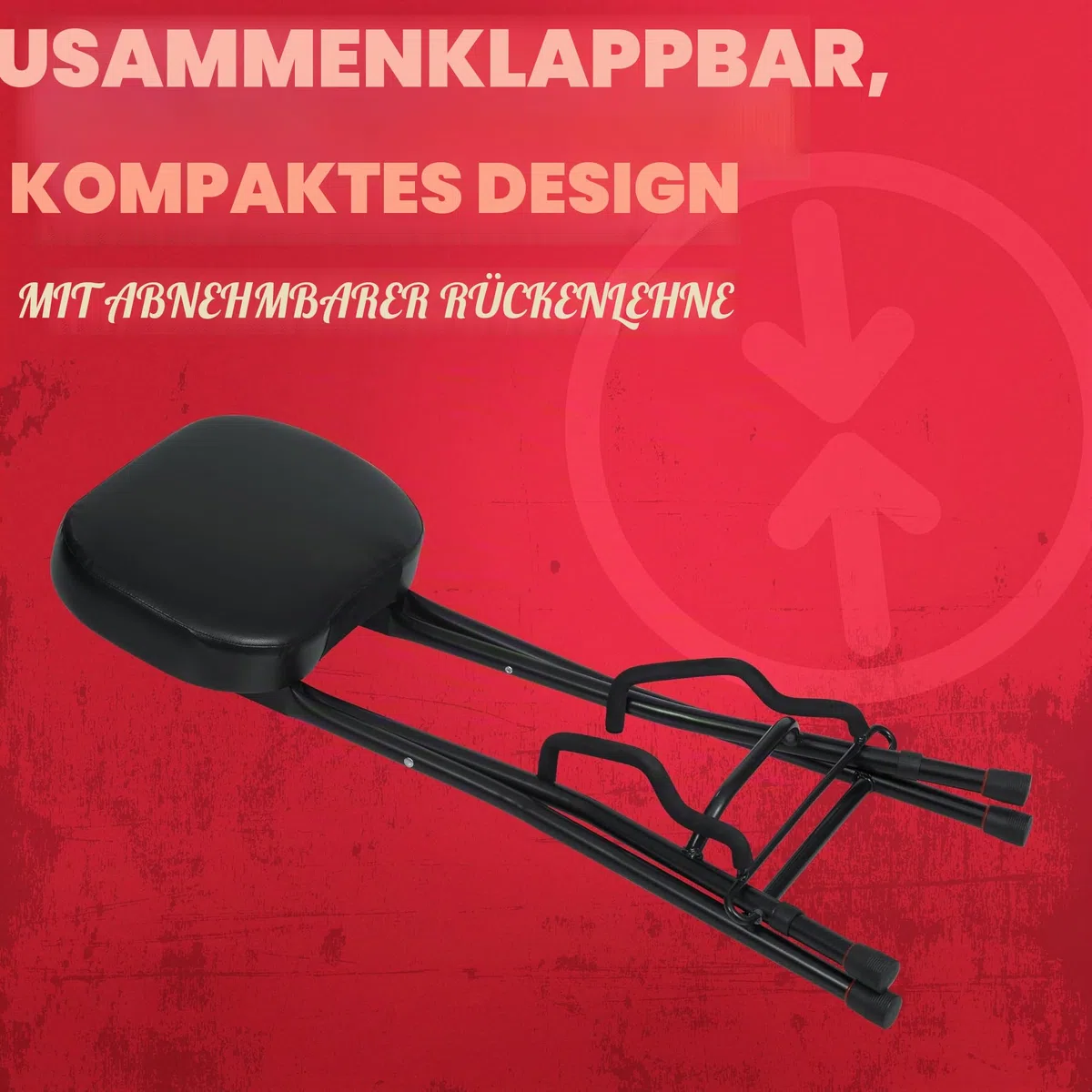 Gator Frameworks Gitarrensitz mit gepolstertem Kissen, ergonomischer Rückenlehne und ausklappbarem Gitarrenständer; geeignet für Akustik- und E-Gitarren (GFW-GTR-SEAT)