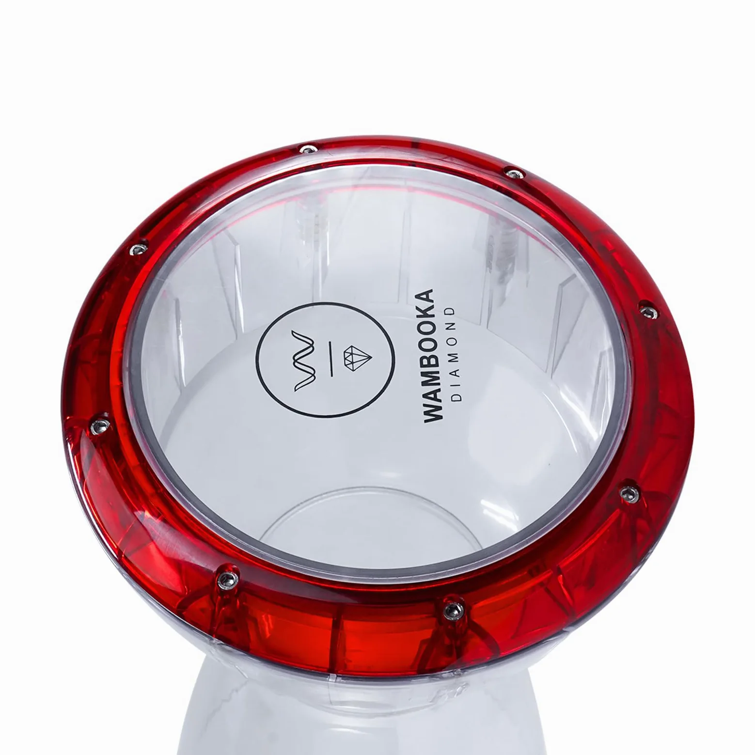 Ruby Darbuka Trommel mit stimmbarem Kopf 22,2 cm und gepolsterter Tasche, 43,2 cm Länge, transparentes Polycarbonat