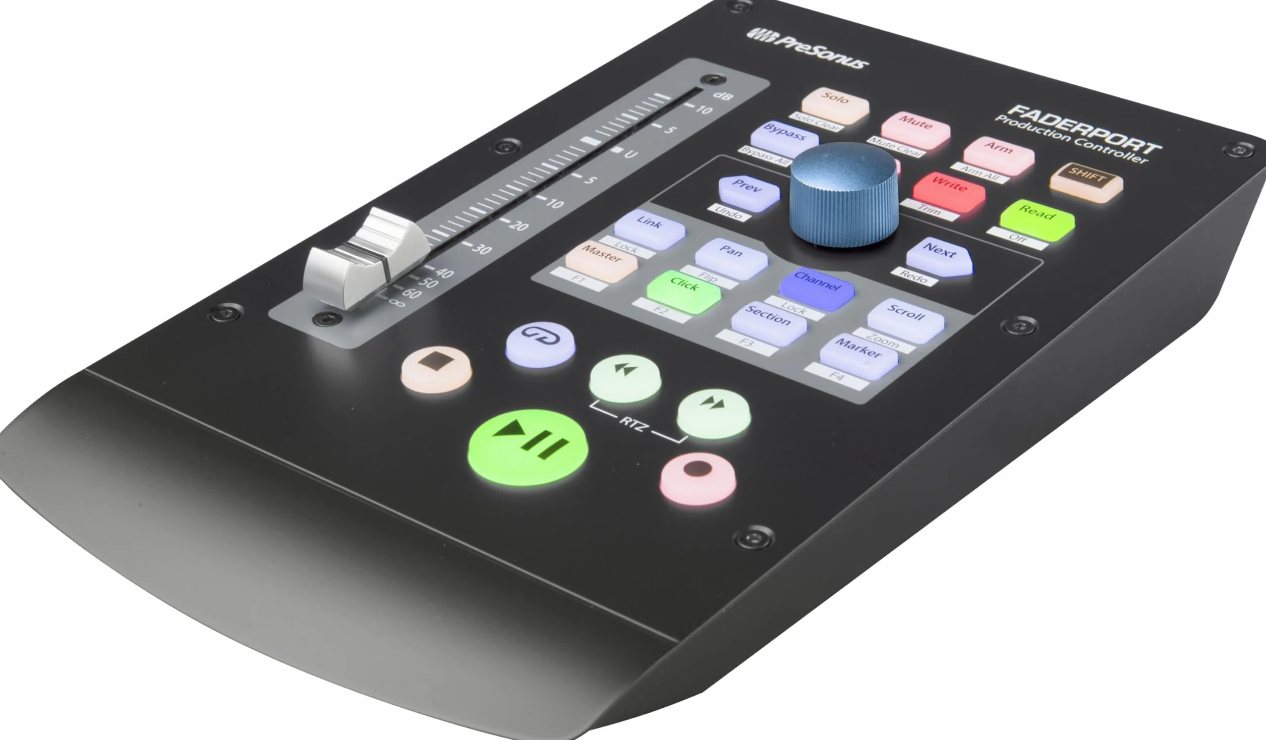 PreSonus FaderPort, DAW-Mixer-Controller für Musikproduktion mit Studio One Artist, Ableton Live Lite, Software-Bundle für Aufnahme, Streaming und Podcasting