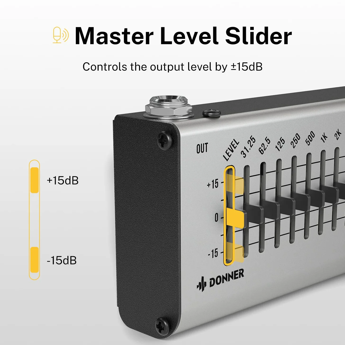 Donner EQ-Pedal, 10-Band Equalizer Pedal, EQ-Seeker für Gitarre und Bass, True Bypass