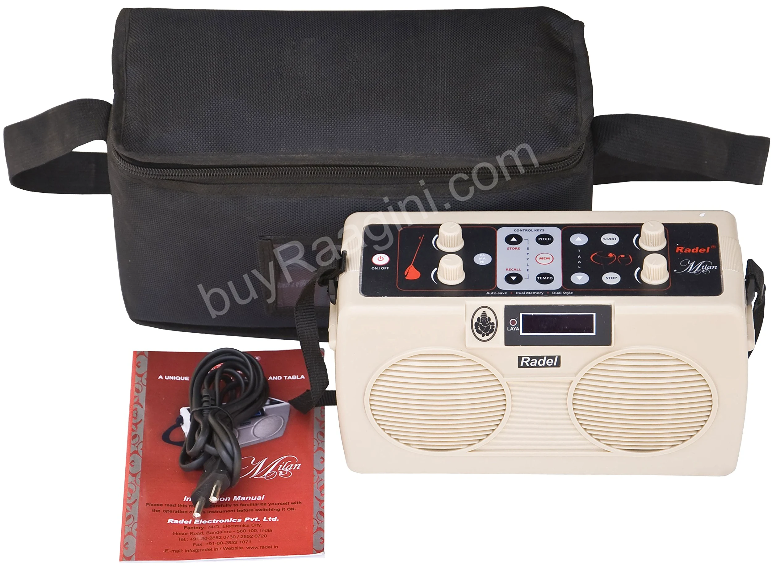 Elektronische Tanpura/Tabla - RADEL Milan Digital Tabla Plus Tanpura, Digital Tabla und Tanpura Sound Machine, Tabla/Tanpura/Tambura Sampler, Bedienungsanleitung, Tasche, Netzkabel (PDI-DIF)