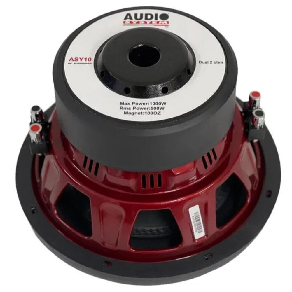 KIT Set FÜR Audio System ASY10 ASY-10 1 Subwoofer 25 cm 10" Durchmesser, Doppelschwingspule, Dual Voice Coil, 2+2 Ohm, 500 Watt rms 1000 Watt max, 1 Stück