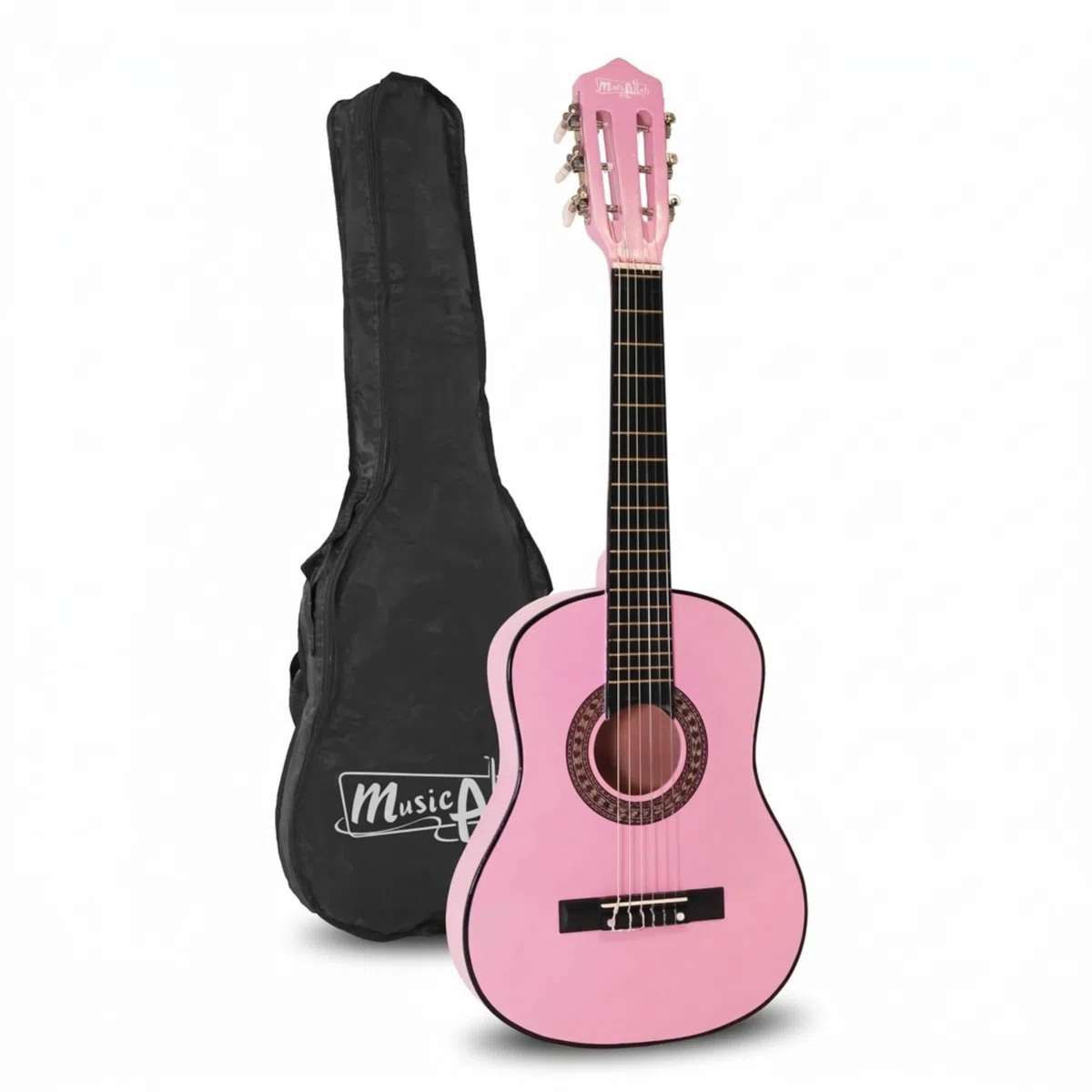 Music Alley MA-51 30 Zoll Junior Klassikgitarre für Kinder, Akustikgitarre mit Nylonsaiten, Rosa