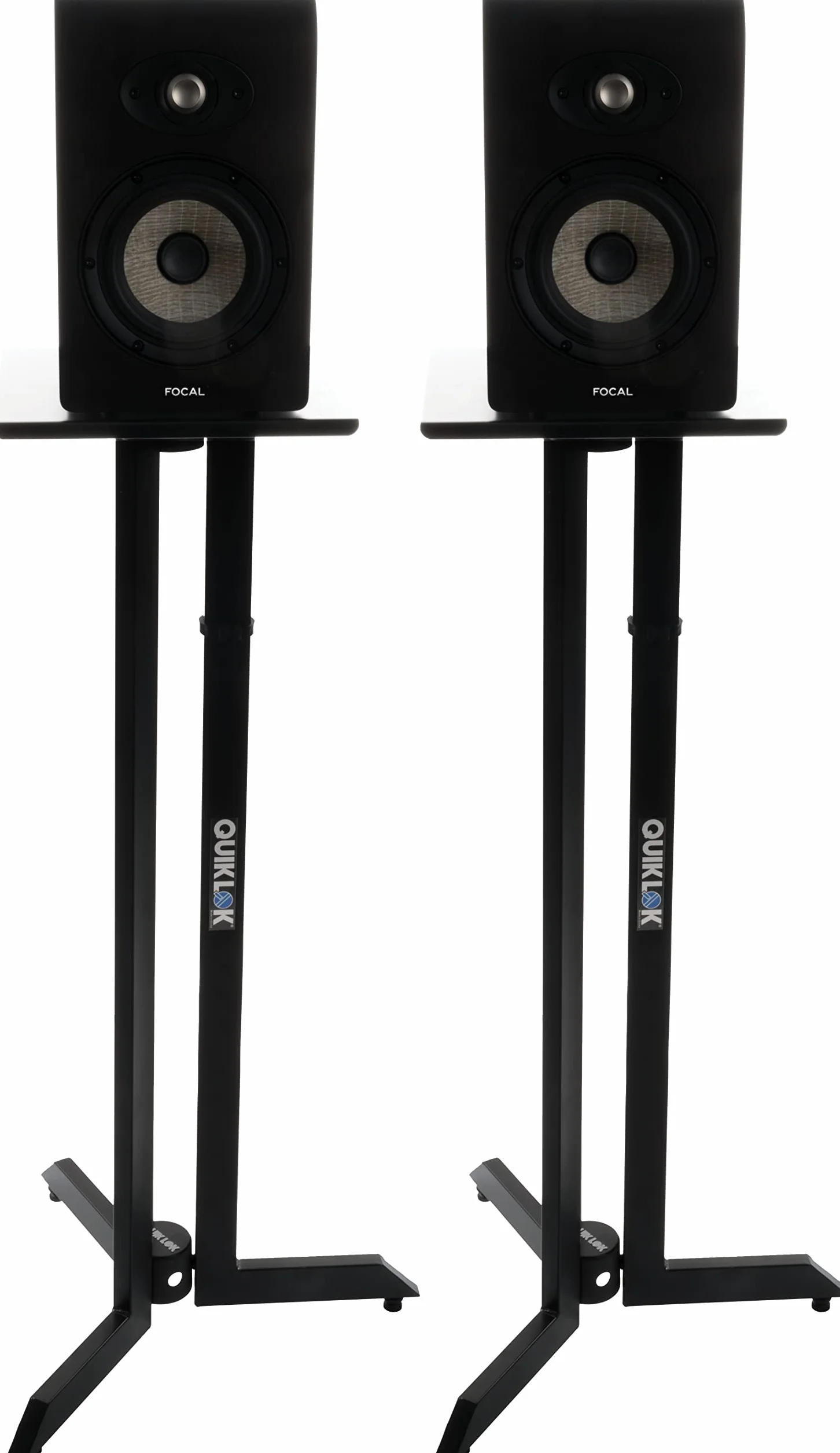QUIK LOK - BS/542 PAAR MONITORSTÄNDER, Paar Monitorständer für Studio, Höhe 106 cm, Farbe Schwarz