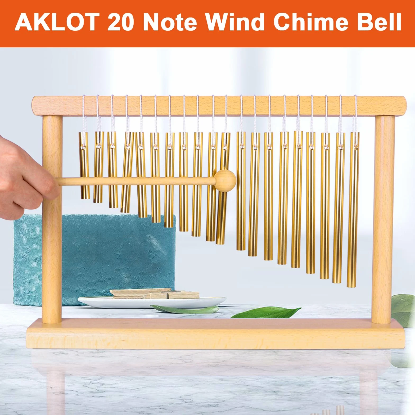 AKLOT Klangheilendes Klangspiel, Instrument, Meditation, 20 Töne, Tischklingel
