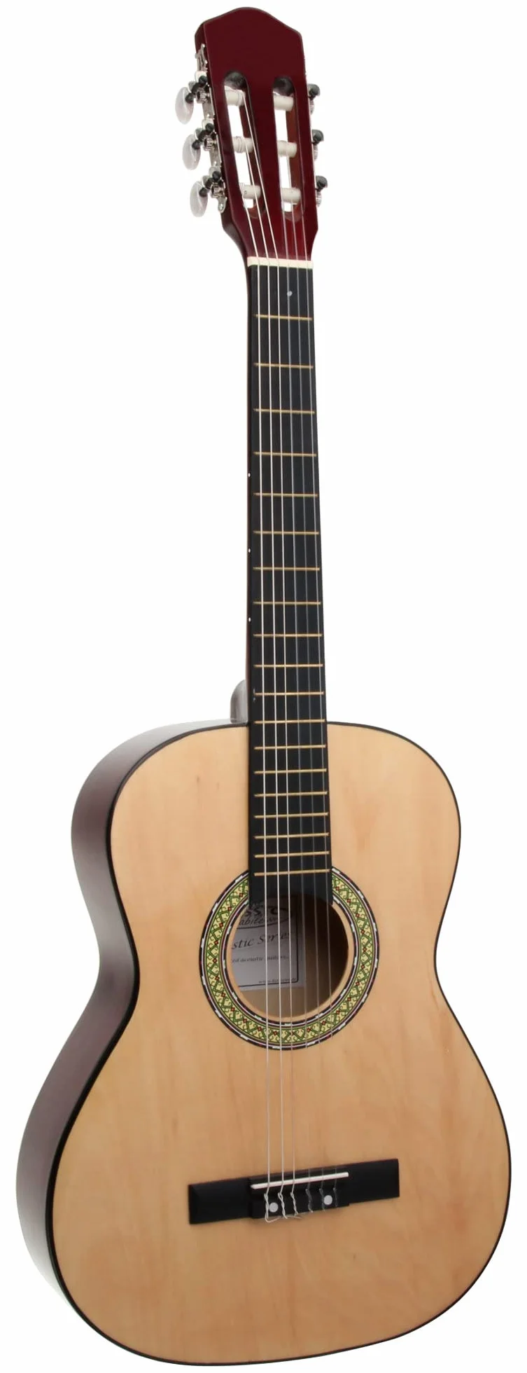 Classic Cantabile AS-851 3/4 Konzertgitarre Starter Set (Komplettes Anfänger Set mit Klassik Gitarre, Gigbag Tasche, Nylonsaiten, Lehrbuch/Schule, 3x Plektren und Stimmpfeife)