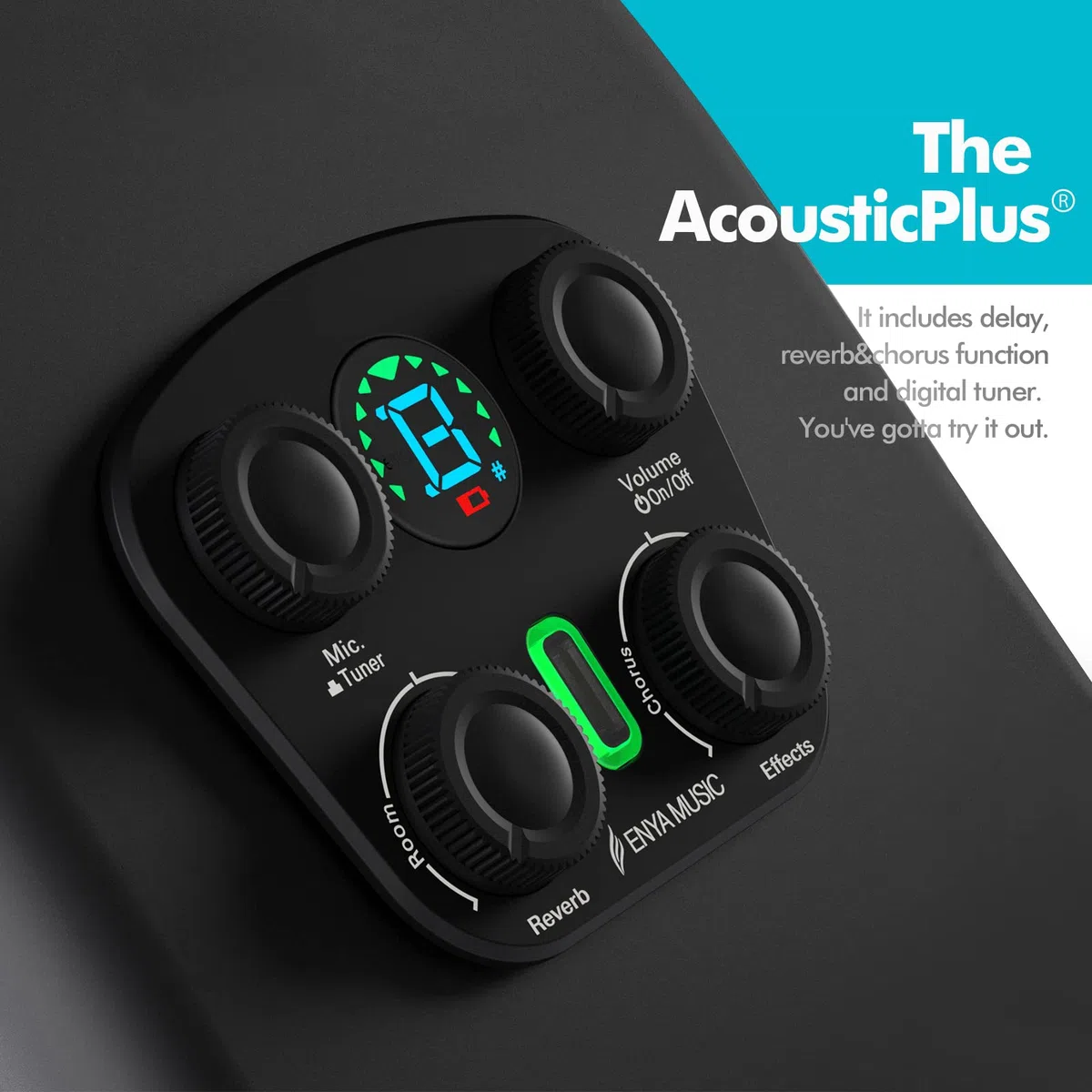 Enya Elektro-Akustische Gitarren 41" Set - X4 Pro Gitarren aus Kohlefaser Smarte Gitarre mit Integrierte Effekte/Lautsprecher/eingebautes Stimmgerät für Erwachsene（Cutaway/Schwarz）