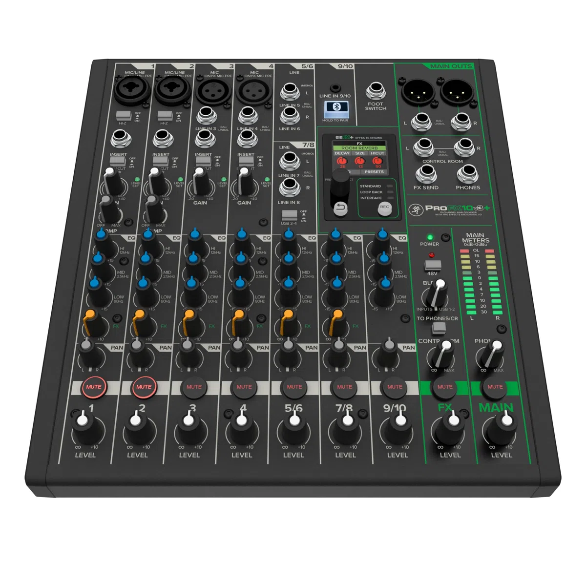 Mackie ProFX10v3+ 10-Kanal Analogmischpult mit USB und Bluetooth