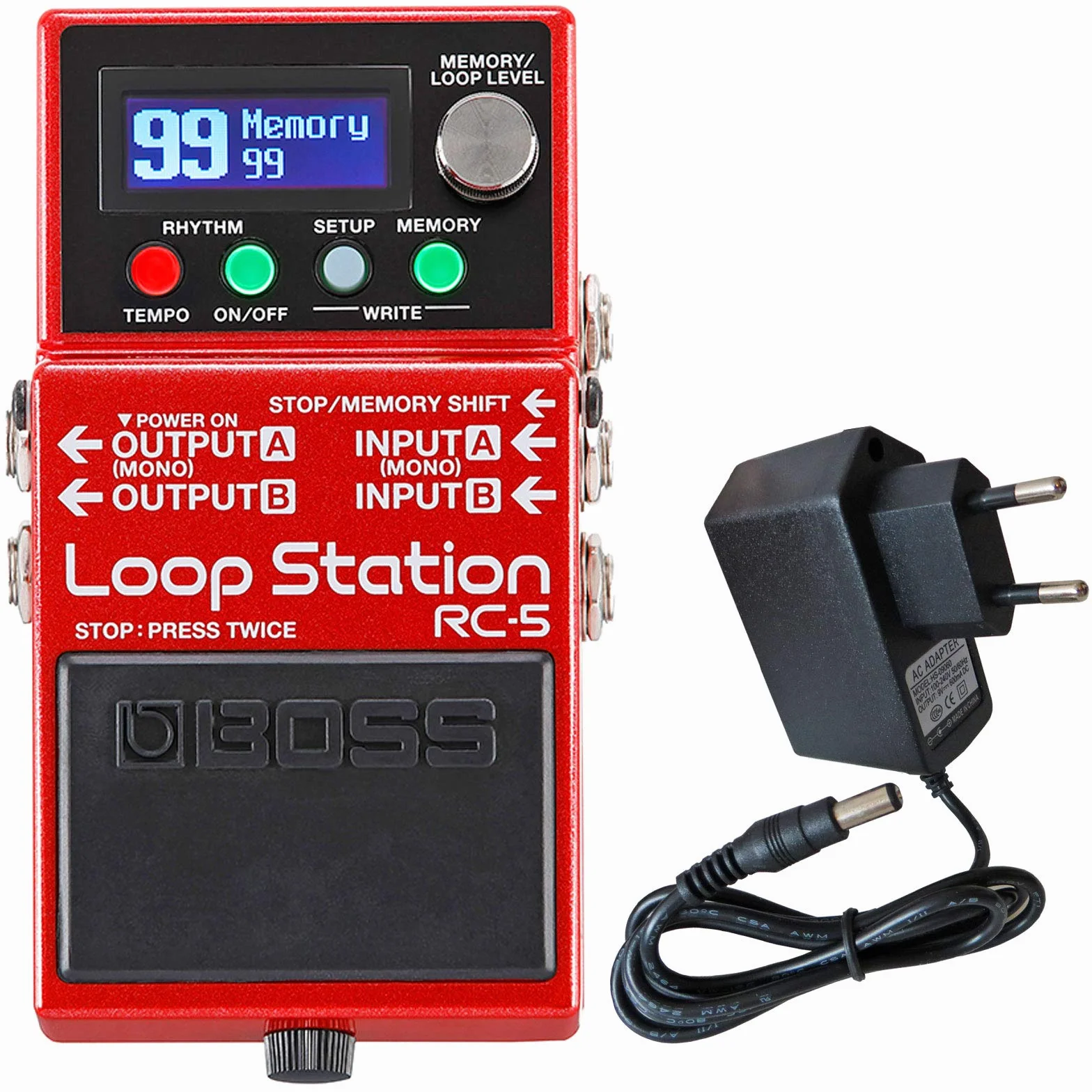Boss RC-5 Looper Pedal Effektgerät + keepdrum 9V Netzteil