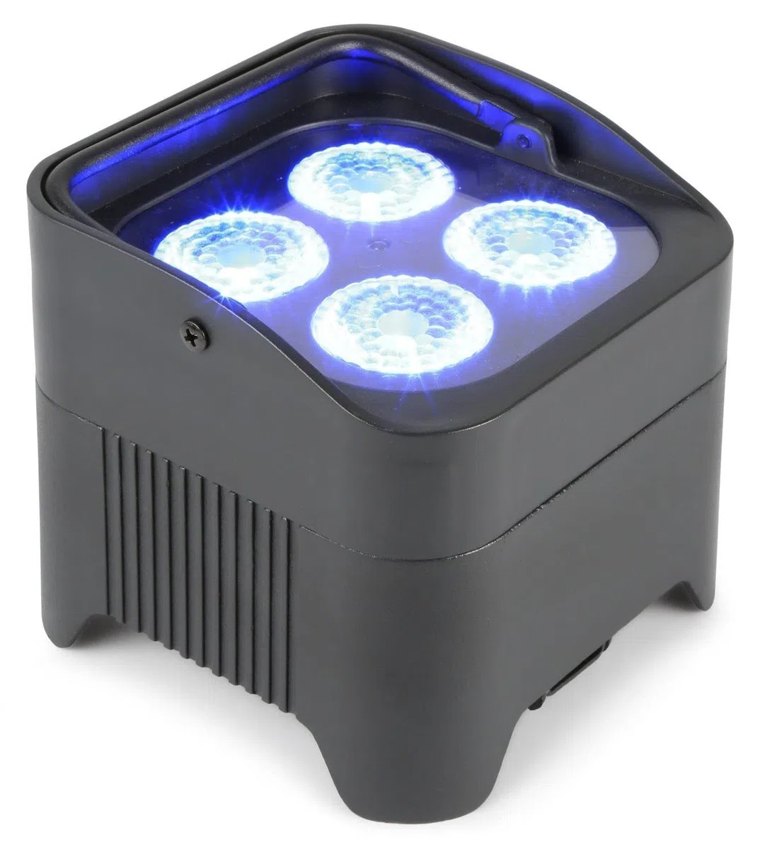 BeamZ BBP94 Uplight LED Par Strahler, 4er Set, 4 x 10 Watt, Akku Bühnenbeleuchtung 4er Set für DJ Pult, Bühnenlicht, DMX-LAN, Partylicht Musikgesteuert, Bühnenequipment, Fernbedienung