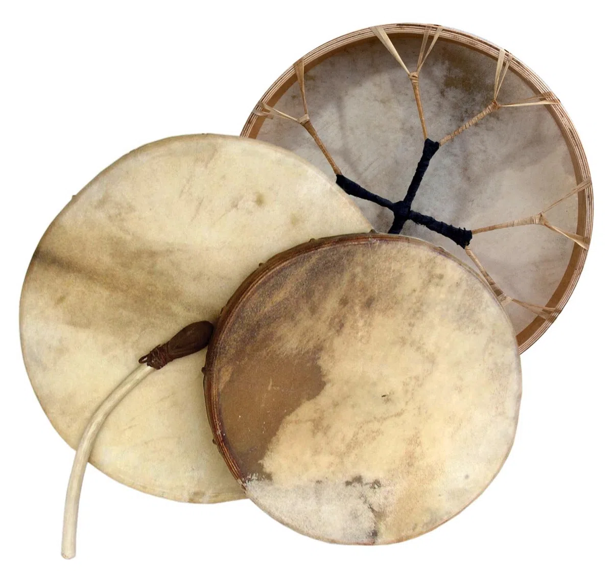 Schamanentrommel Ø 60 cm Rahmentrommel Mehrschichtiger Holzrahmen Rund Ziegenhaut Shaman Drum inklusive Stick Schamanismus Zeremonie Instrument Percussion Goat Skin