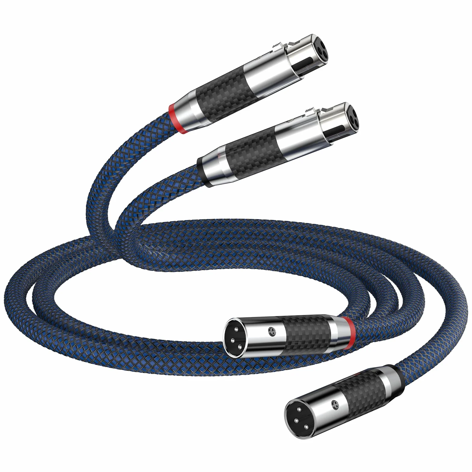 Tertullus High End XLR Kabel Audiokabel 1.5m XLR Stecker auf Buchse hifi Versilbert OFC Stereo Kabel