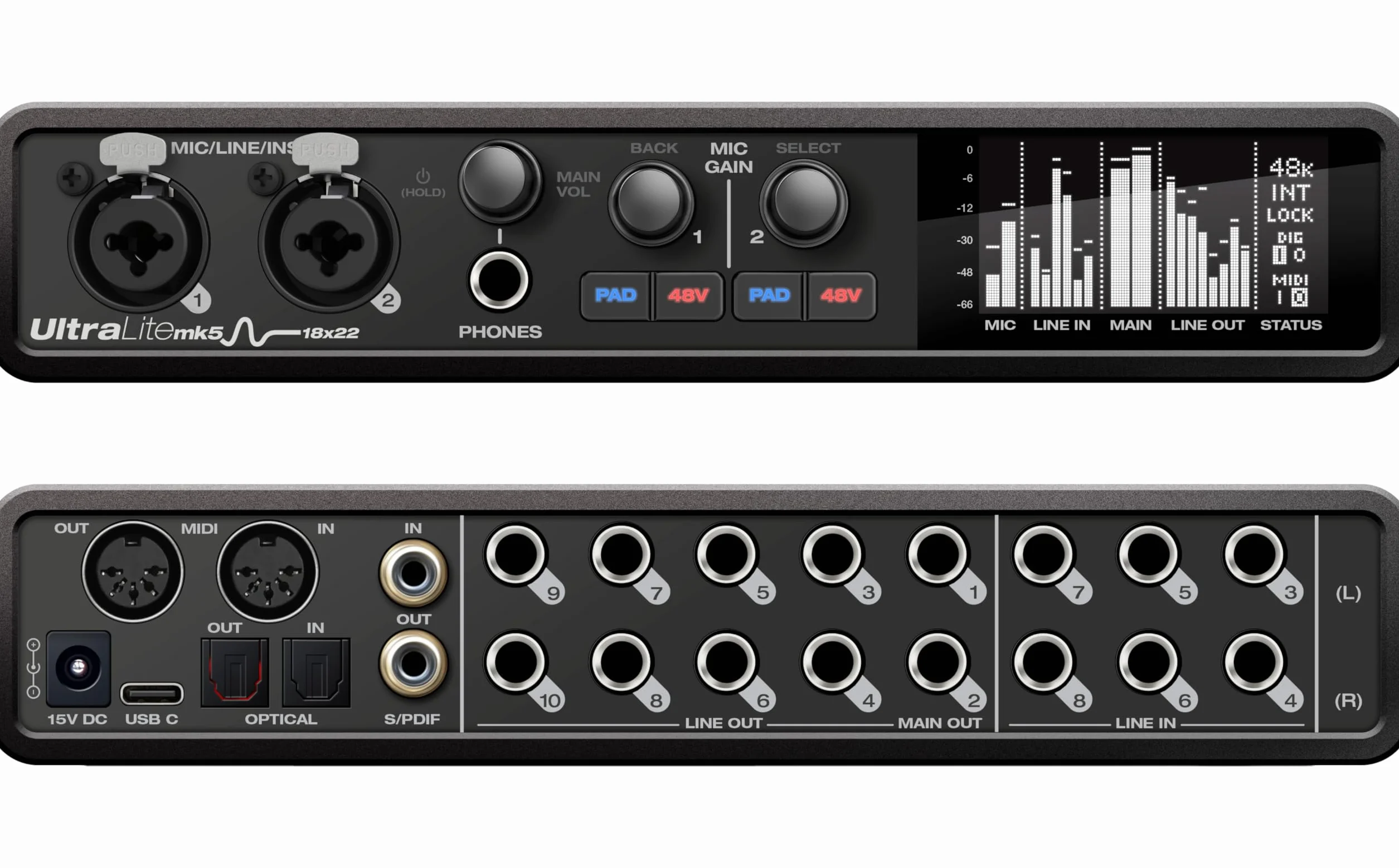 MOTU UltraLite MK5 USB-Audio-Schnittstelle, 18 Eingänge, 22 Ausgänge