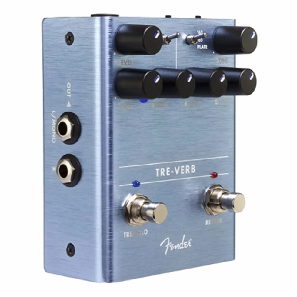 Fender Tre-Verb, Effektpedal für Gitarre, Digitales Reverb/Tremolo