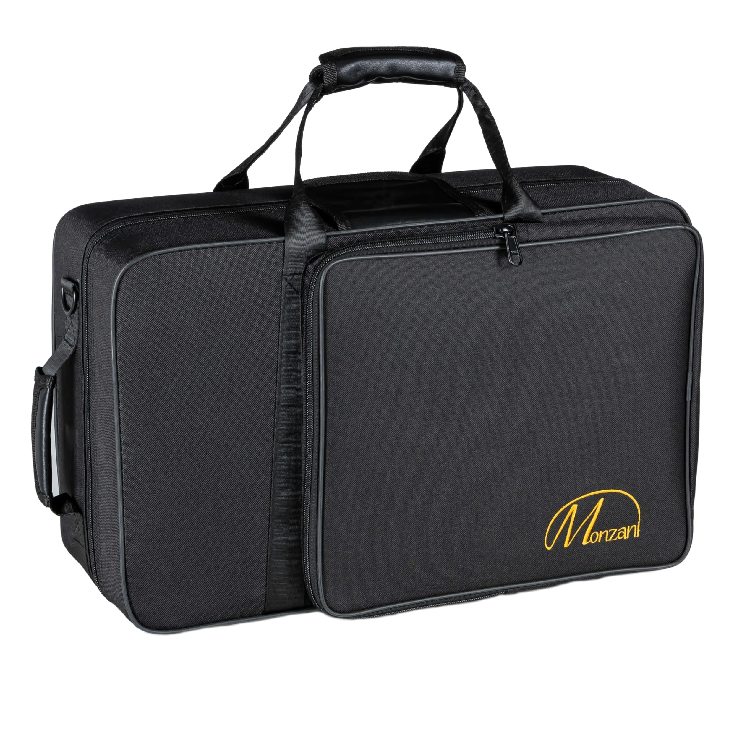 Monzani MZFH-333 Bb-Flügelhorn, Perinetventil, Kupferkorpus, Schallbecher, Monel Ventile, Neusilber Mundrohr, inklusive Mundstück und Koffer, Trigger-Funktion, 1.2kg