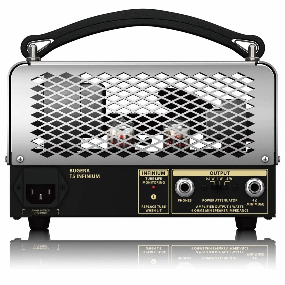 Bugera T5 INFINIUM 5 Watt Cage-Style Röhrenverstärker Topteil mit INFINIUM Tube Life Multiplier und Reverb