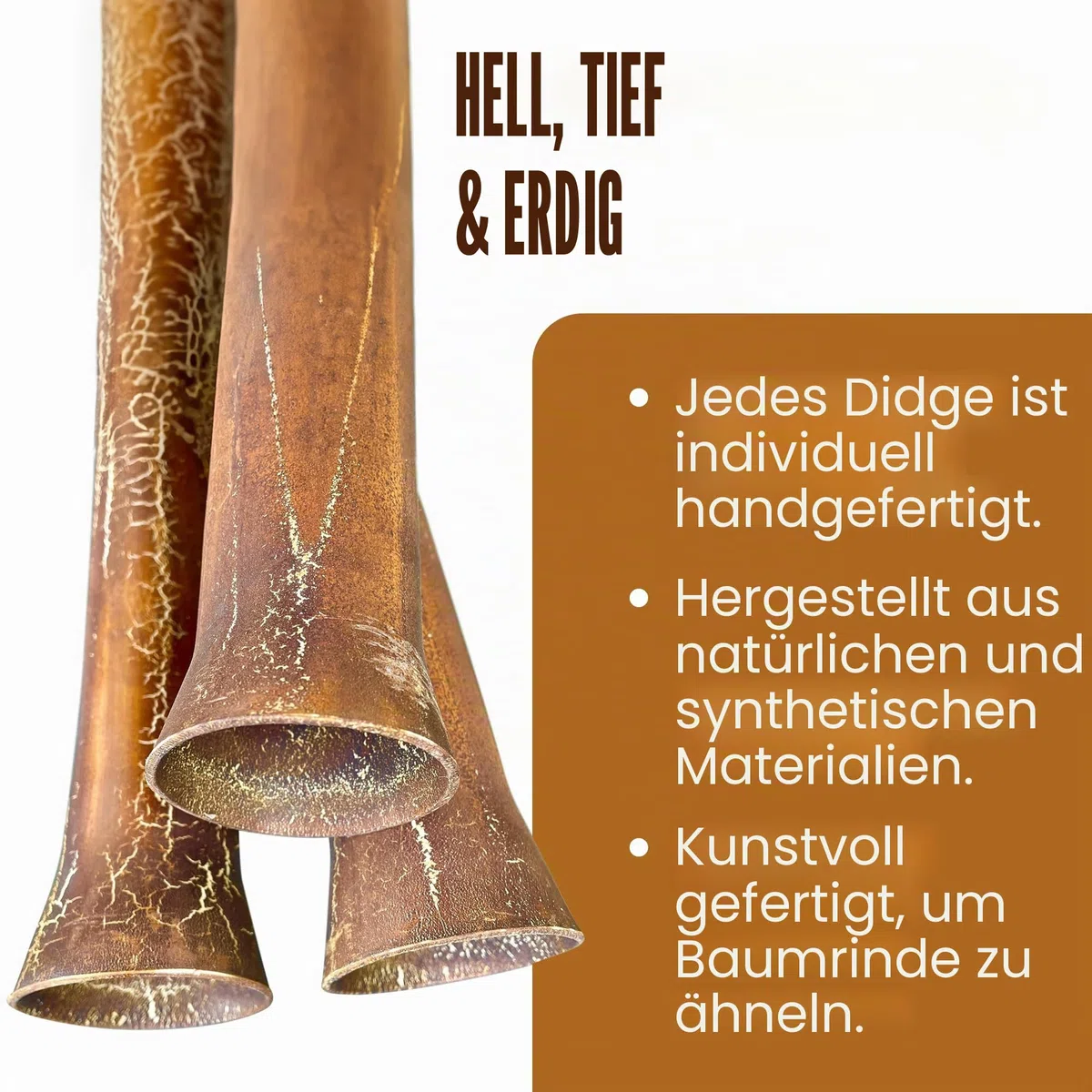 World Percussion USA Handgefeuertes modernes Didgeridoo - Mundstück aus Bienenwachs