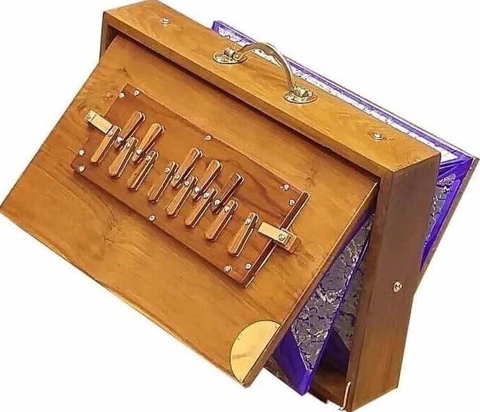 Shruti Box Musikinstrument, Teakholz Swar Peti, Shruti Box für Yoga, Gesang (440 Hz, Größe: 38,1 x 25,4 x 7,6 cm)