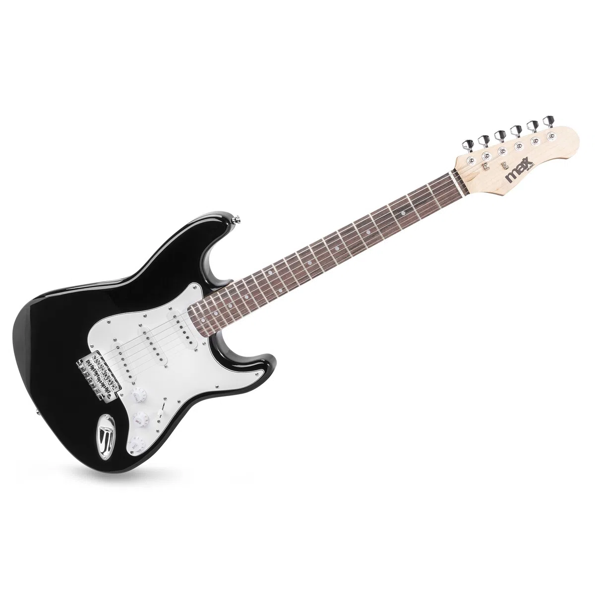 Max GigKit E Gitarre Set 4/4 mit Verstärker 40 Watt, Schwarz