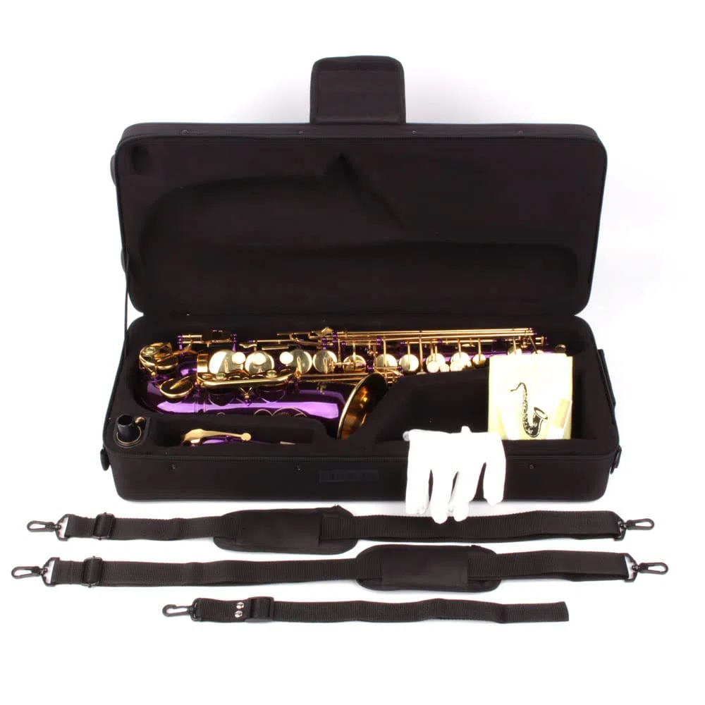 Alt Saxophon, violett/gold, mit Koffer