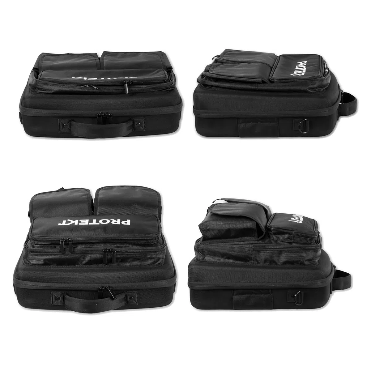 Protekt Tasche für DJM-750 – B750BP DJ-Rucksack für Pioneer Mixer – mit 4 Vordertaschen für Laptop, Kopfhörer, Kabel und wichtiges Zubehör, Schwarz , 525 x 510 x 165 mm, DJ-Mixer-Tasche