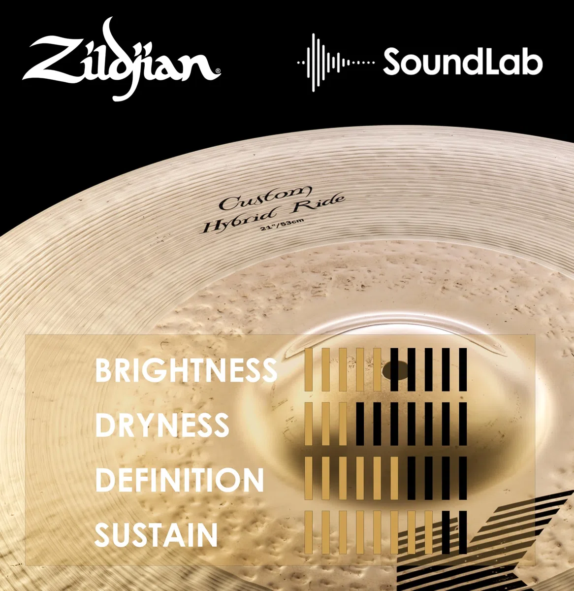 Zildjian K Custom Series - 21" Hybrid Ride Cymbal, Mehrfarbig