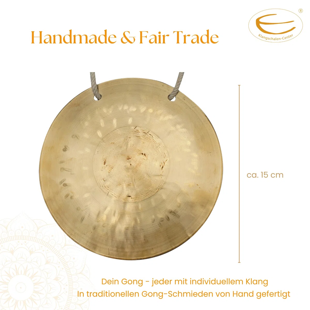 Original Feng Gong, Wind Gong aus China 15 cm, inkl. Holz-/ Baumwollklöppel -7016- …