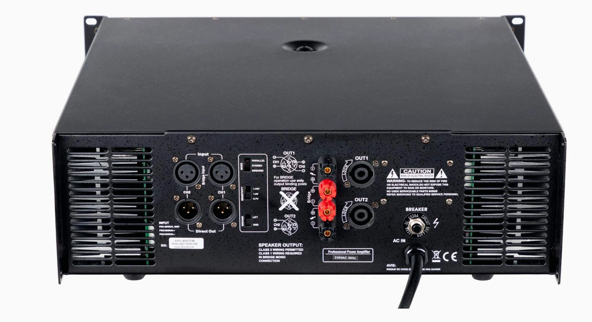 Pronomic XA-1400 Endstufe - Stereo-Leistungsverstärker mit 2x 3000 Watt an 2 Ohm - Lüfter automatisch gesteuert - 2 x XLR Eingang 2 x XLR parallel Ausgang und Schutzschaltungen - Schaltungstype H