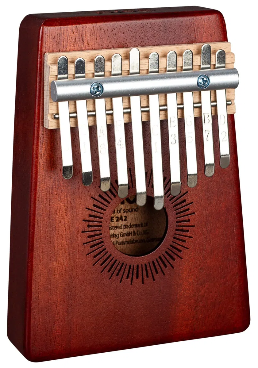 Sela Kalimba 10 Red Daumenklavier 10 Zungen C-Dur mit Tasche SE 242
