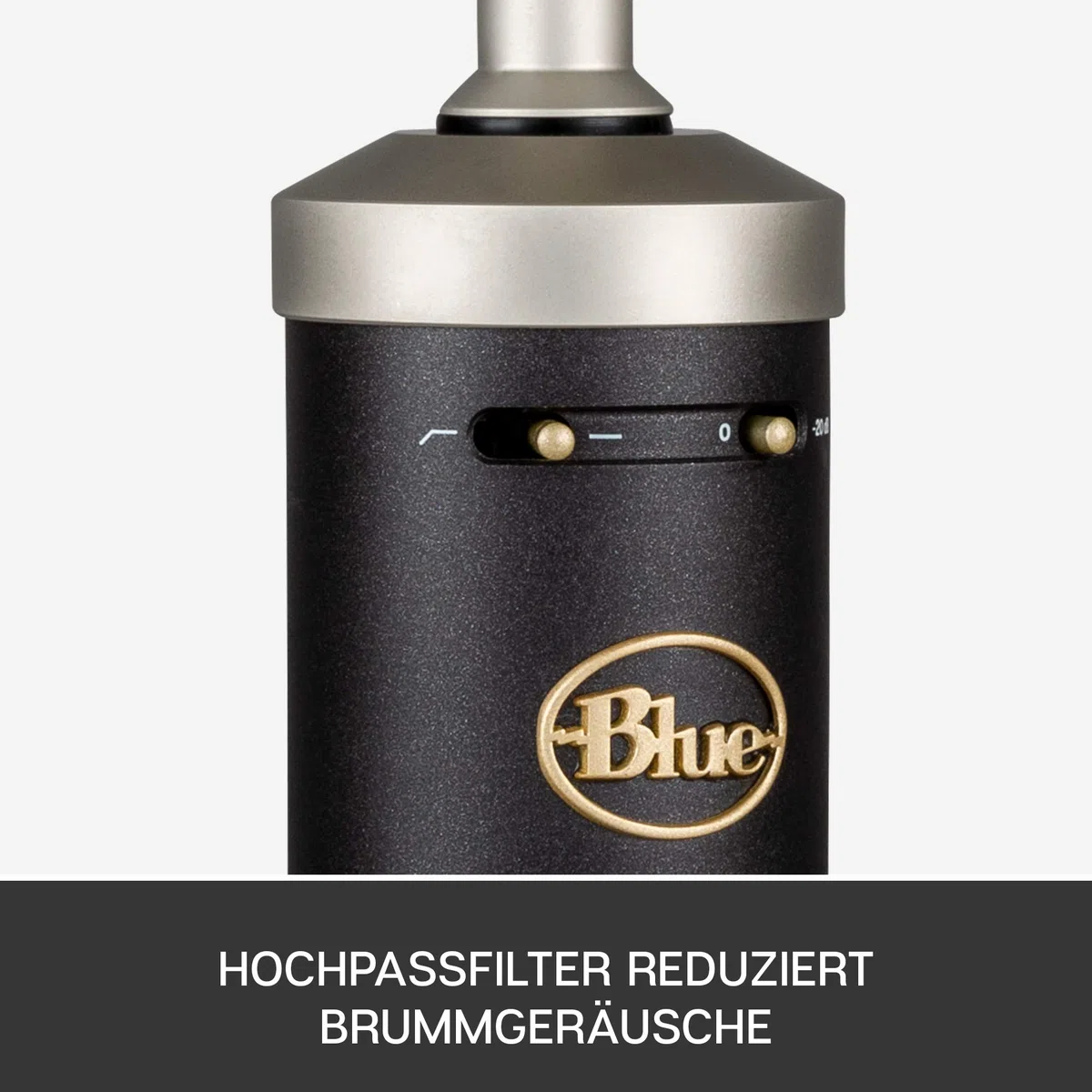 Blue Baby Bottle SL XLR Kondensatormikrofon für Aufnahmen und Streaming, mit Großmembrankapsel, Holzbox zur Aufbewahrung und Spinne zum Aufstellen - Schwarz