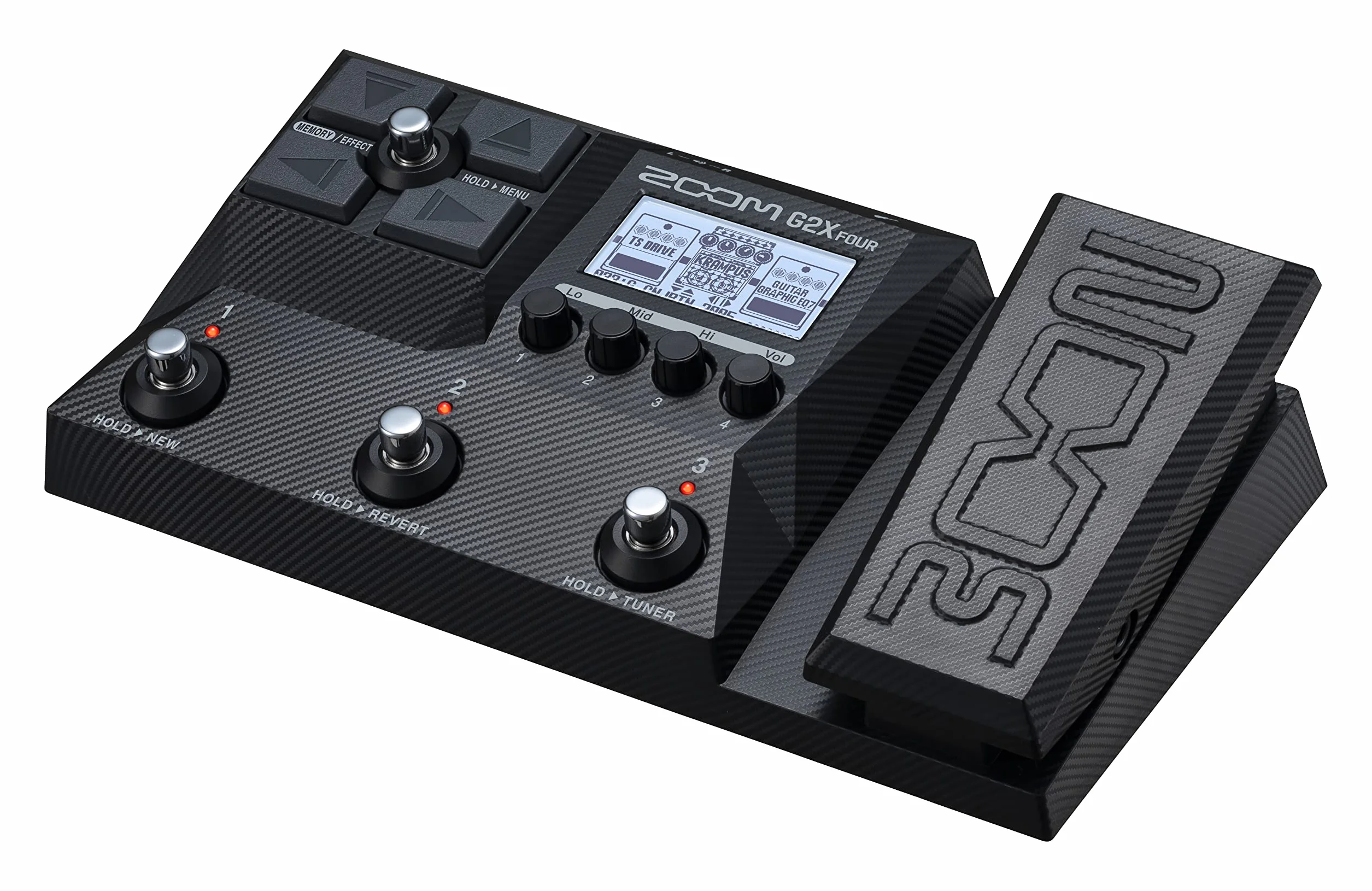ZOOM G2X FOUR kompaktes Multi-Effekt Expressionspedal für Gitarre mit großem Sound, Amp-Modelling, Effekt-Modelling von Boutique-Pedalen, IR-Technologie für Bühne & Studio