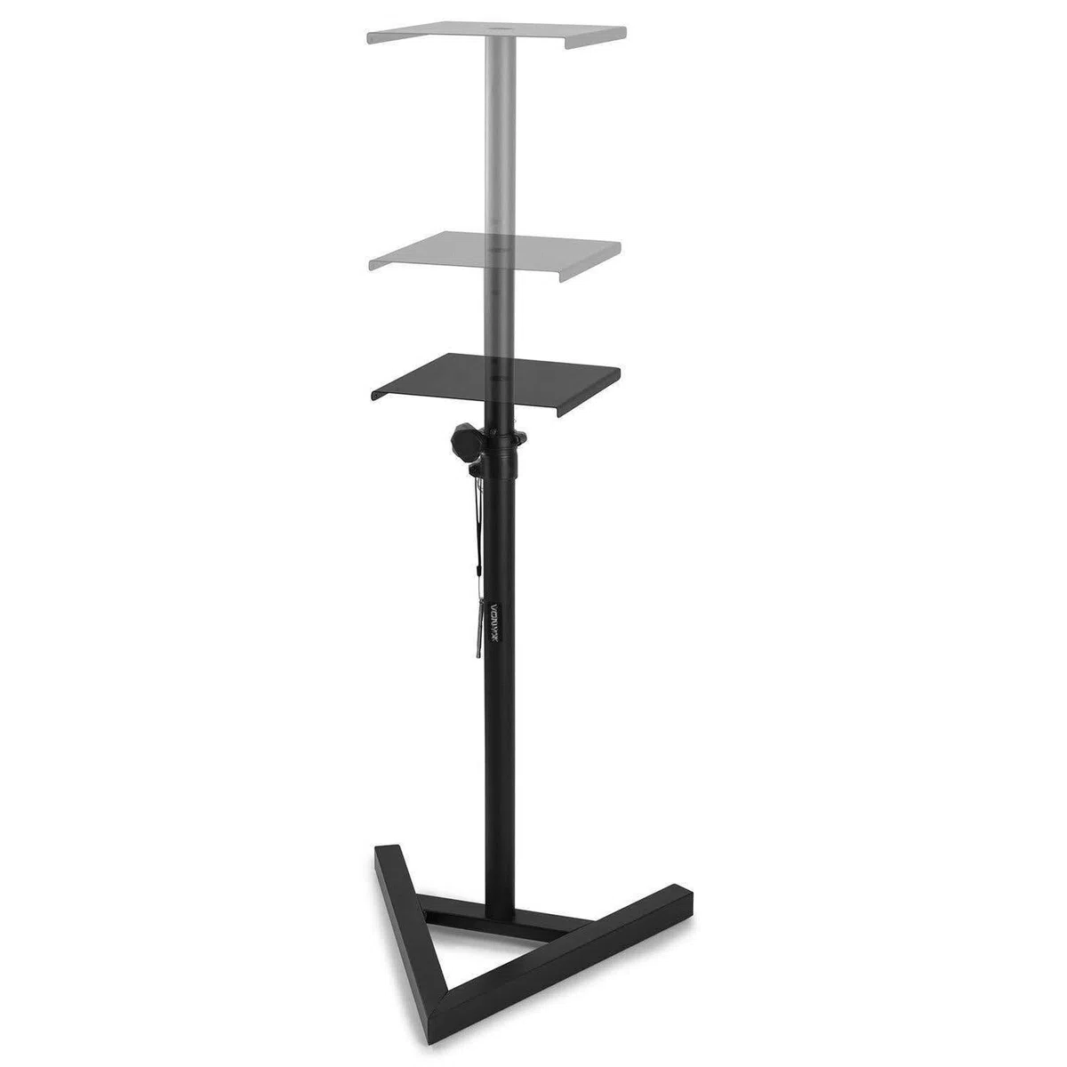 Vonyx SMS20 Studio Monitor Ständer, Stativ Set mit 2 höhenverstellbare Lautsprecher Ständer 65 bis 115cm, stabile Studio Boxen Ständer, Dreieck Standfuß, Schwarz