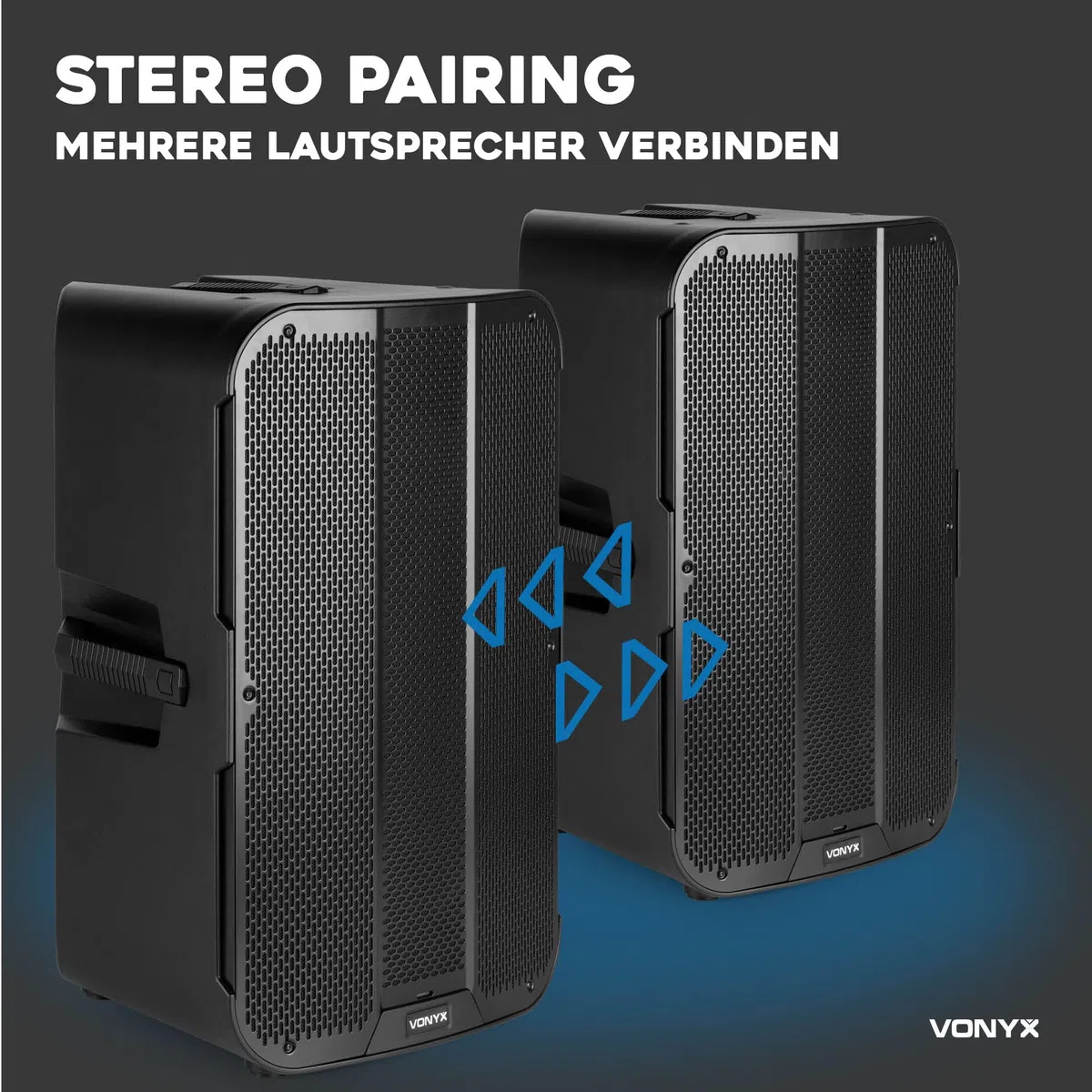 Vonyx VD715A PA Lautsprecher Aktiv 900W – Bluetooth Lautsprecher Groß mit DSP – DJ Boxen für Party & Bühne – PA Anlage Komplettset – Aktivboxen mit Bi-Amping – Musikbox Groß mit TWS