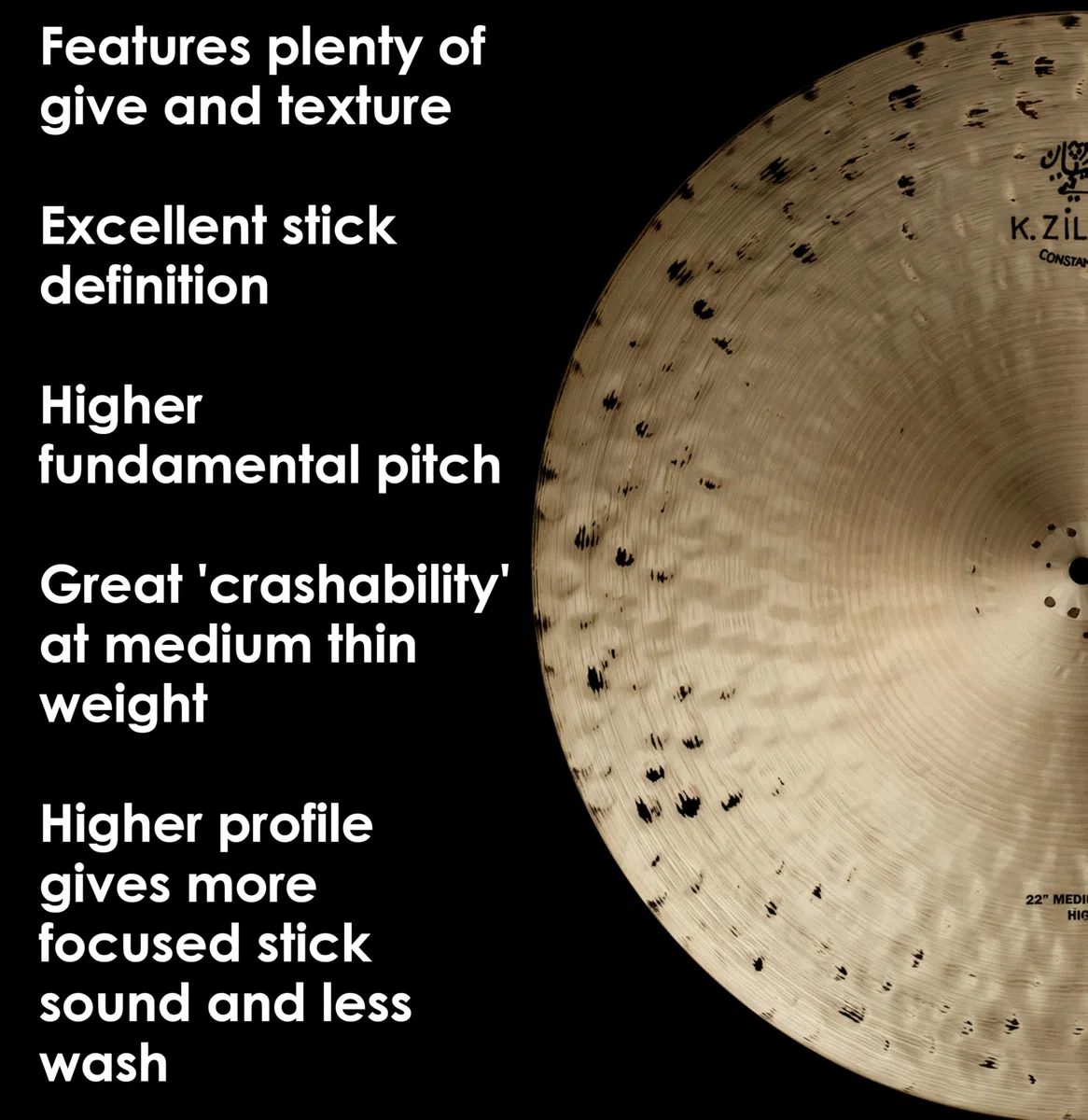 Zildjian K' Constantinople Ride 22", Medium Thin, High