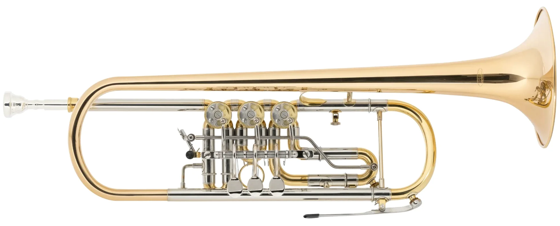 Classic Cantabile TR-43G Bb-Konzerttrompete (Goldmessing, Drehventile, Trigger am 3. Ventil, klarlackiert, inklusive Hartschalenkoffer und Mundstück)
