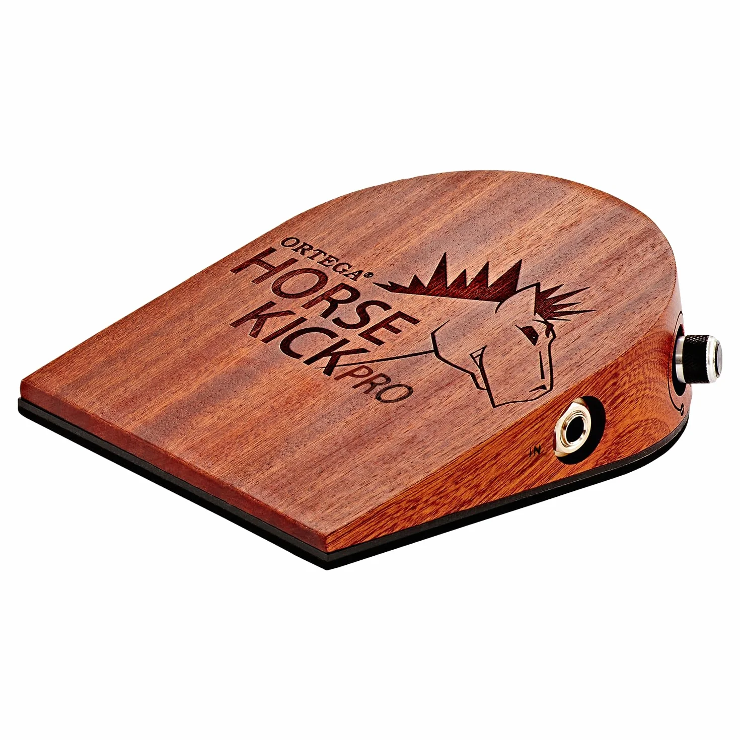 Ortega Guitars Digital Stomp Box – Effektpedal für Gitarristen, Singer, Songwriter – Digitale Percussion Samples – Sapele Holz, Natur (HORSEKICKPRO)