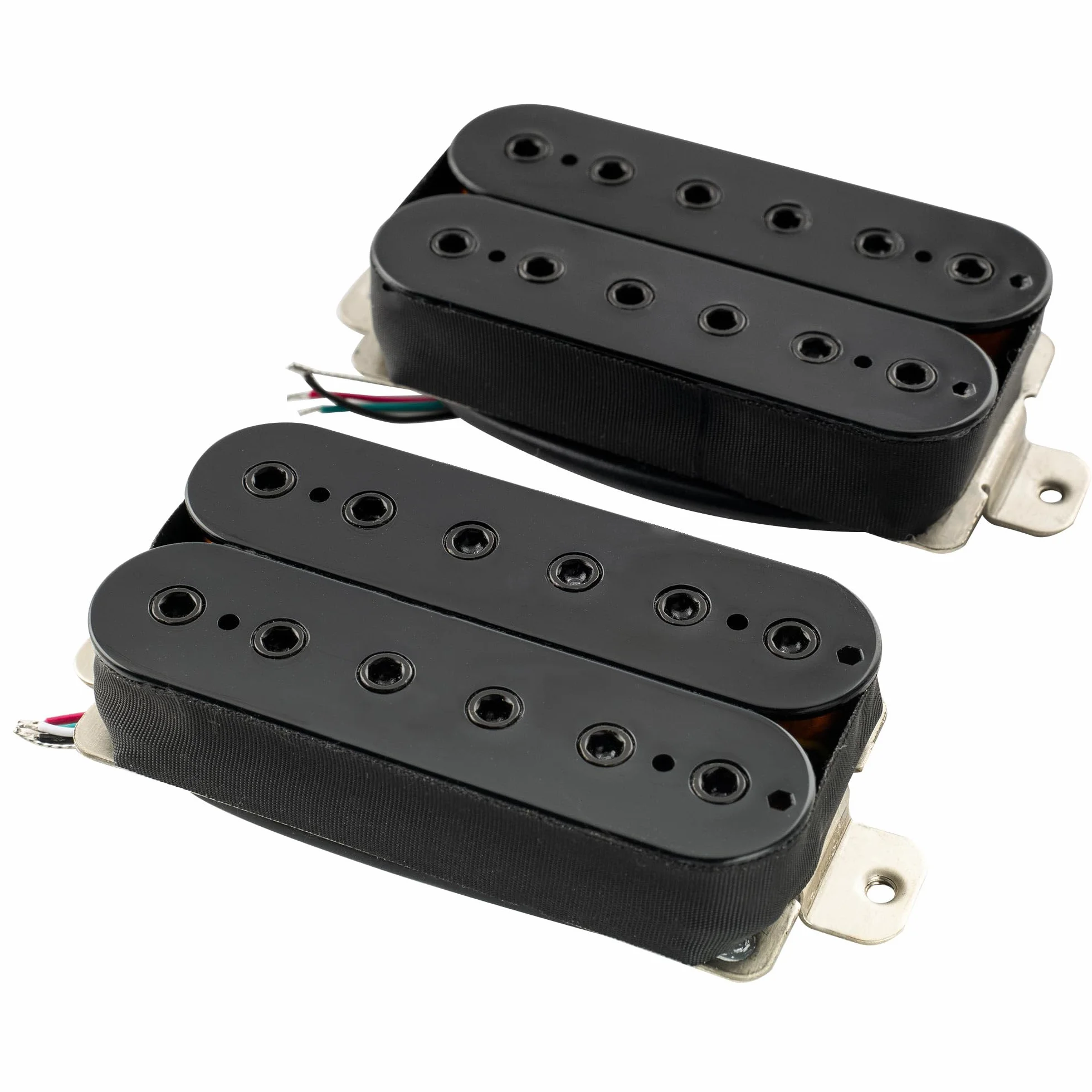 Musiclily Pro HH-HEXA Alnico 5 Uncovered Humbucker Tonabnehmer Set 7,8K/16K für E-Gitarre, Schwarz