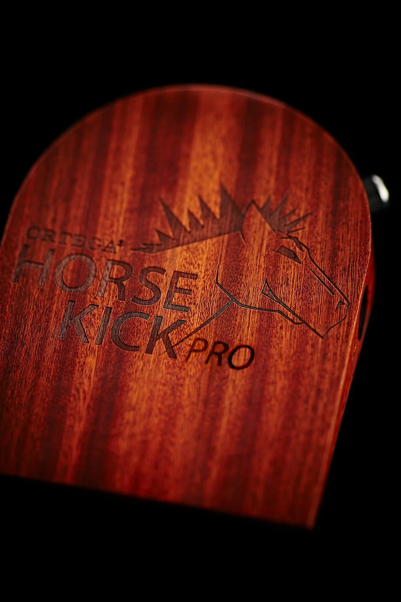 Ortega Guitars Digital Stomp Box – Effektpedal für Gitarristen, Singer, Songwriter – Digitale Percussion Samples – Sapele Holz, Natur (HORSEKICKPRO)