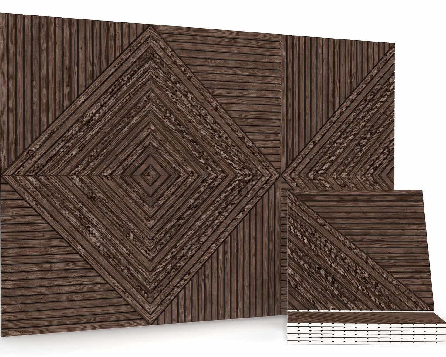 JBER Akustikpaneele, 6 Stück, selbstklebende dekorative Schallschutzplatten, schallabsorbierende Wandpaneele für Büro, Aufnahmestudio, Wohnzimmer, Schlafzimmer, 180 x 120 cm, dunkles Walnussholz
