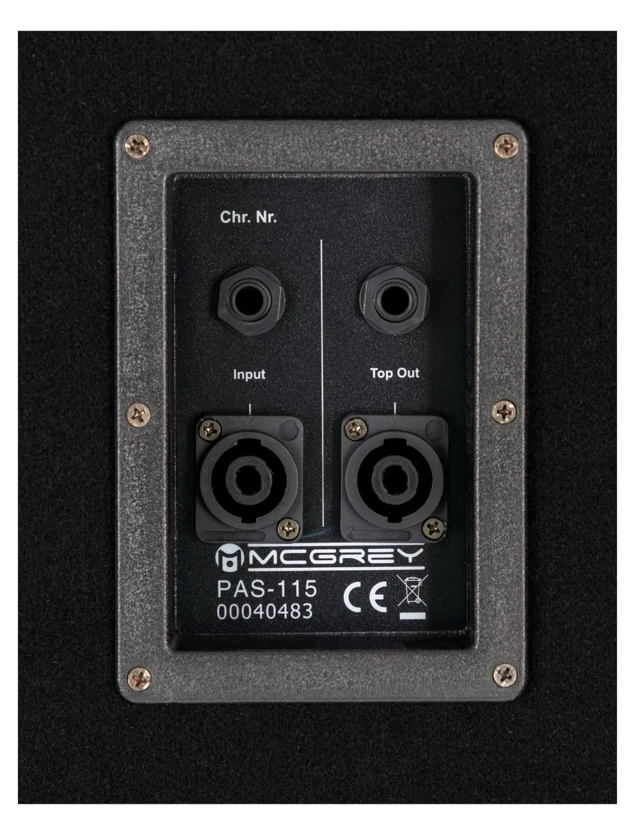 McGrey PAS-115 Passiv-Subwoofer - 15" Woofer - Belastbarkeit: 300 Watt (RMS) - Impedanz: 4 Ohm - Frequenzgang: 45 Hz - 1,5 kHz - Anschlüsse im Klinken- und SPK-Format - Robustes Holzgehäuse