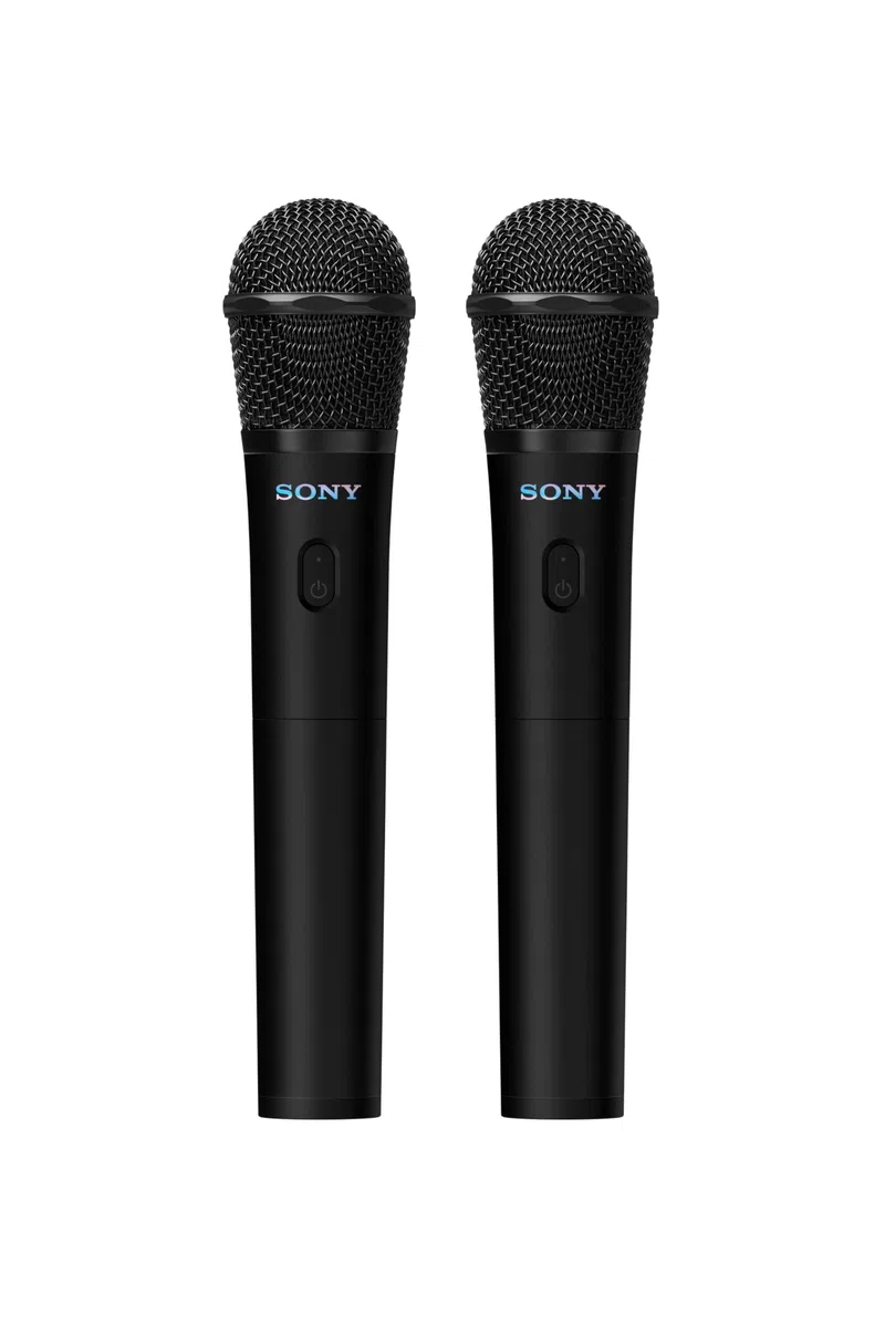 Sony ULTMIC1 - Kabelloses Mikrofonset mit 2 Mikrofonen und Empfänger, erweiterte Rauschunterdrückung, Duettunterstützung, 20-Stunden-Akku, stoßfest, perfekt für die ULT Power Sound Serie - Schwarz