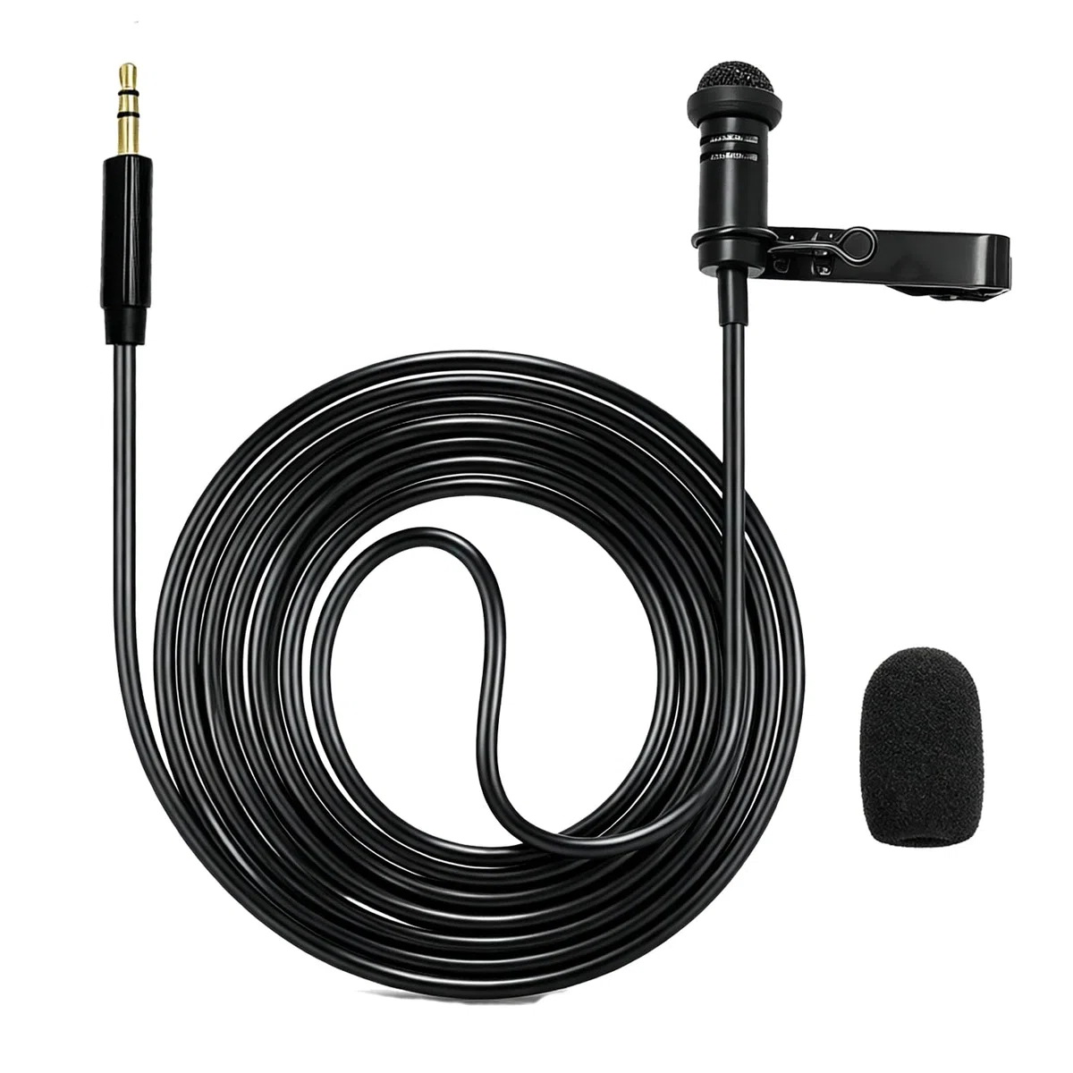 3,5 mm Lavalier Mikrofon Kompatibel mit DJI kabellos Mic Transmitters für Rode kabellos GO II 2 Omnidirektionale Kondensator Lapel Mic für Lectures Live Streaming YouTube,5ft Schwarz