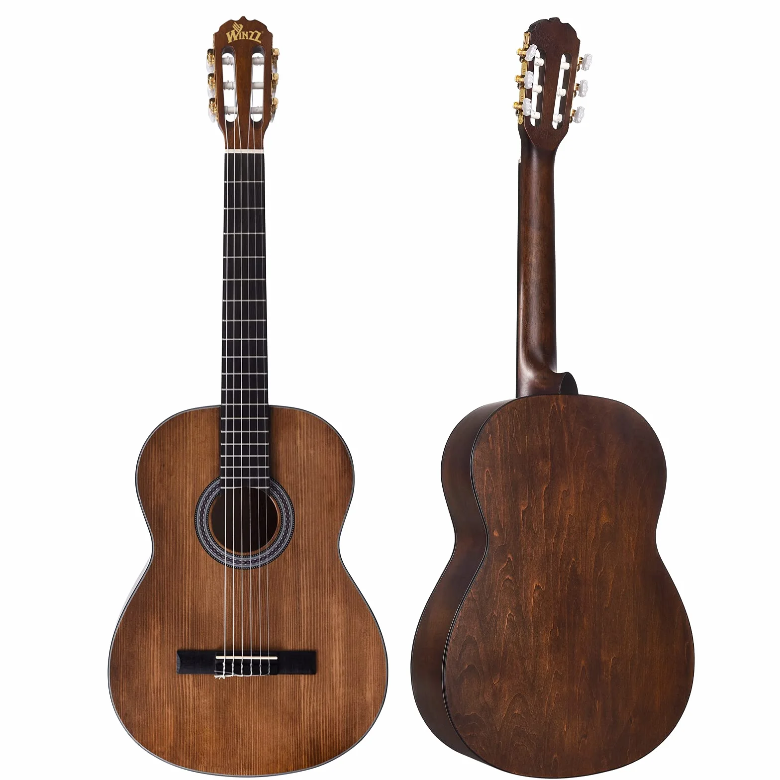 Winzz Konzertgitarre 4/4 Erwachsene, Klassische Gitarre für Anfänger 39 Zoll… Braun