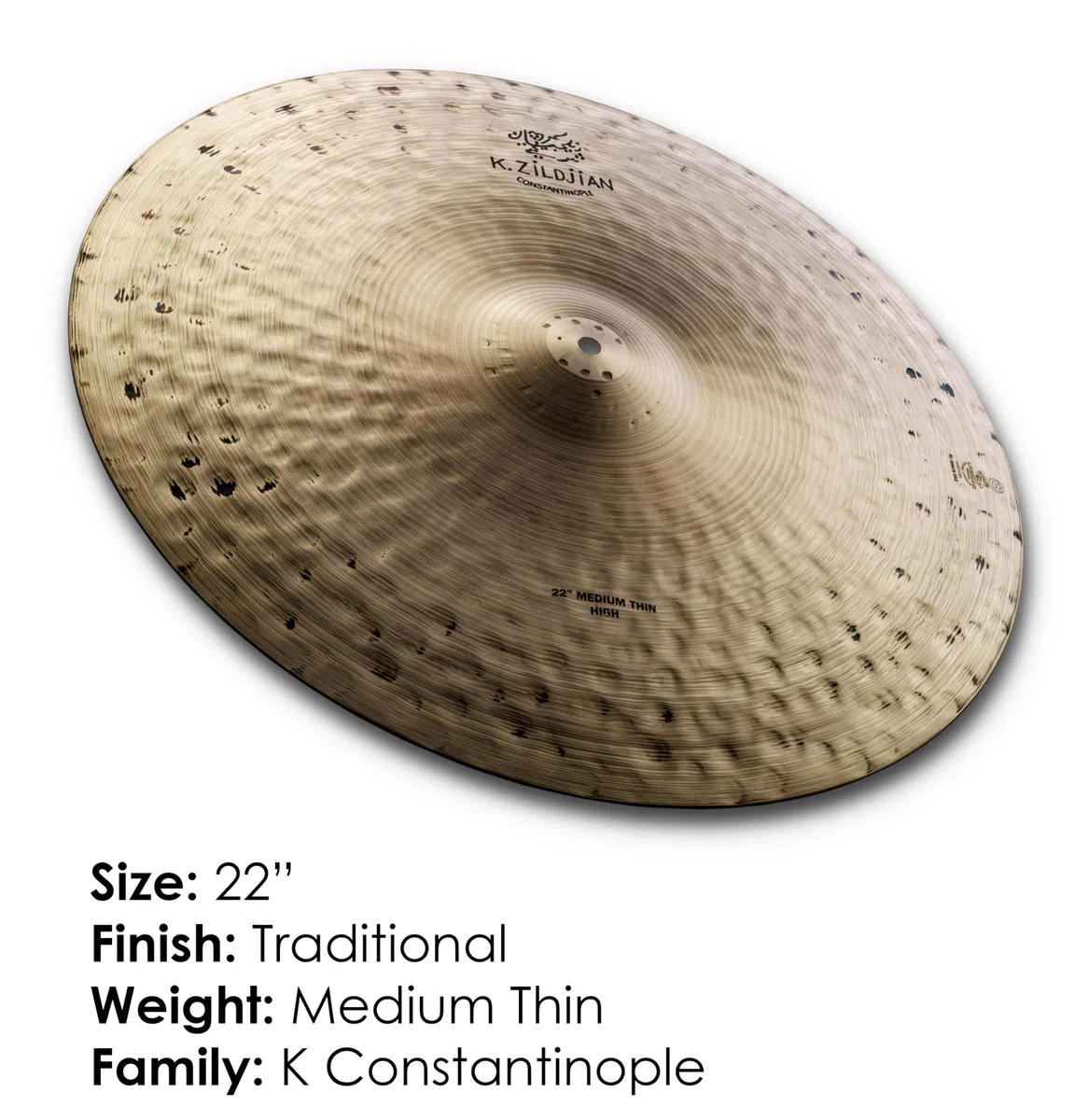 Zildjian K' Constantinople Ride 22", Medium Thin, High