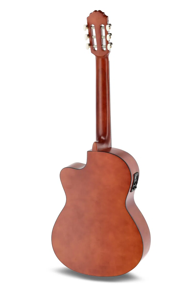 GEWA E-Akustik Klassikgitarre Basic - Classic Electro - 4/4 - Korpus Linde - Tonabnehmer 4-Band EQ mit Stimmgerät - Cutaway - Naturfarben