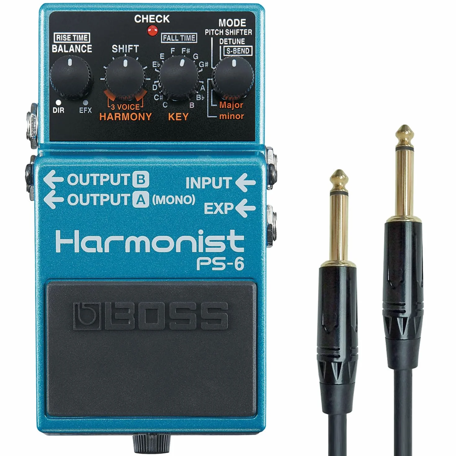 Boss PS-6 Harmonist Pitch-Shifter Effektgerät Pedal + keepdrum Klinkenkabel