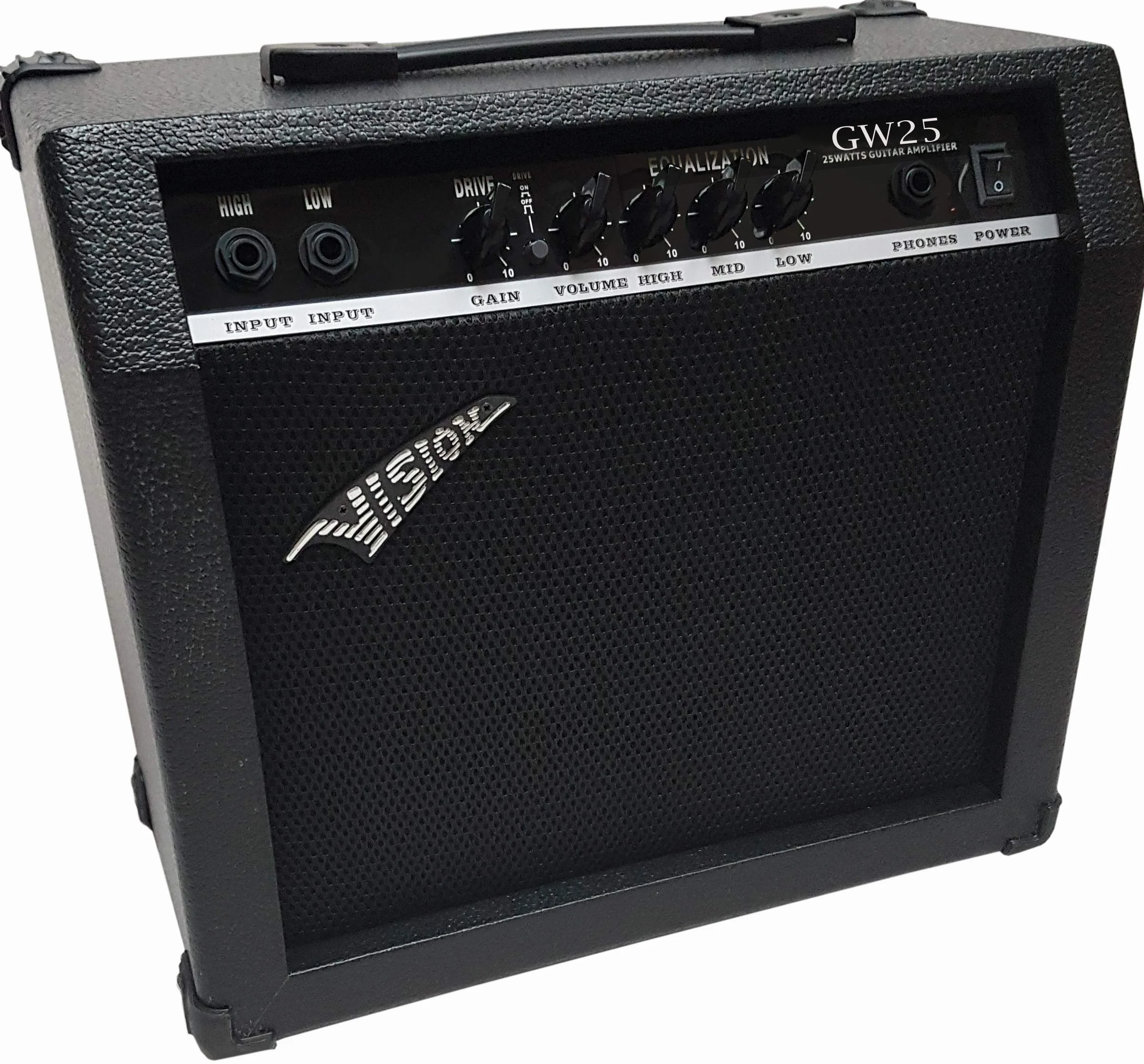HEAVY METAL SET - ELEKTROGITARRE HEAVY SCHWARZ - VERSTÄRKER 45 WATT - TASCHE - BAND - 3xPIK - STIMMGERÄT - E GITARRE 2x HUMBUCKER